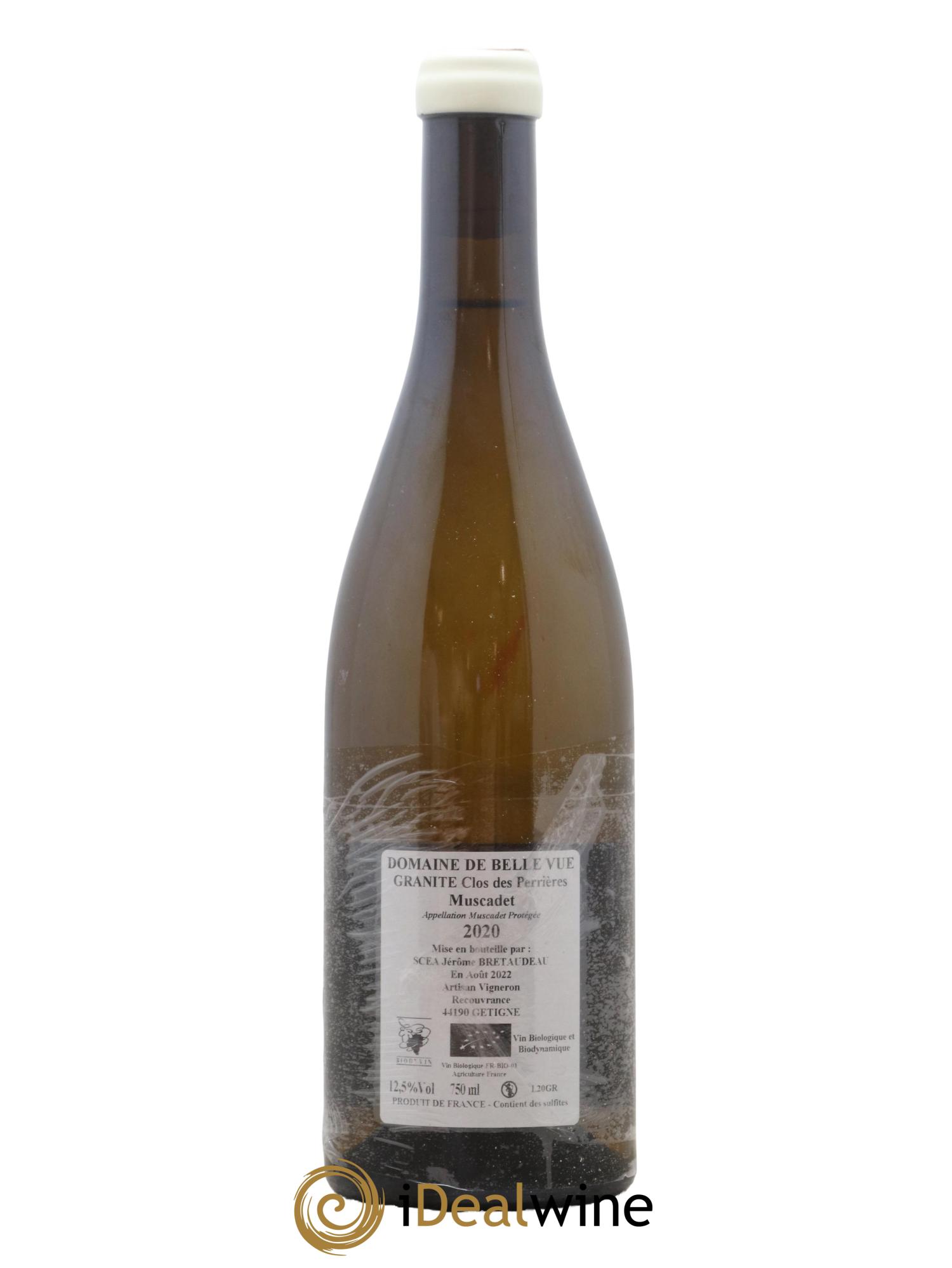 Muscadet-Sèvre-et-Maine Granite Clos des Perrières Jérôme Bretaudeau - Domaine de Bellevue 2020 - Lot de 1 bouteille - 1