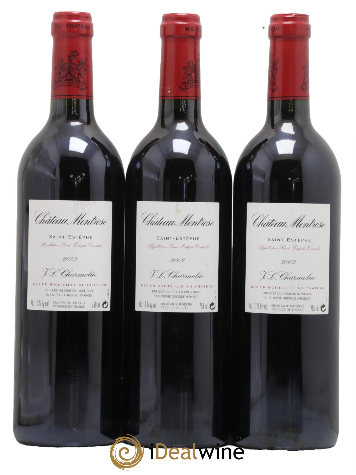 Château Montrose 2ème Grand Cru Classé 2003 - Lot de 3 bouteilles - 1
