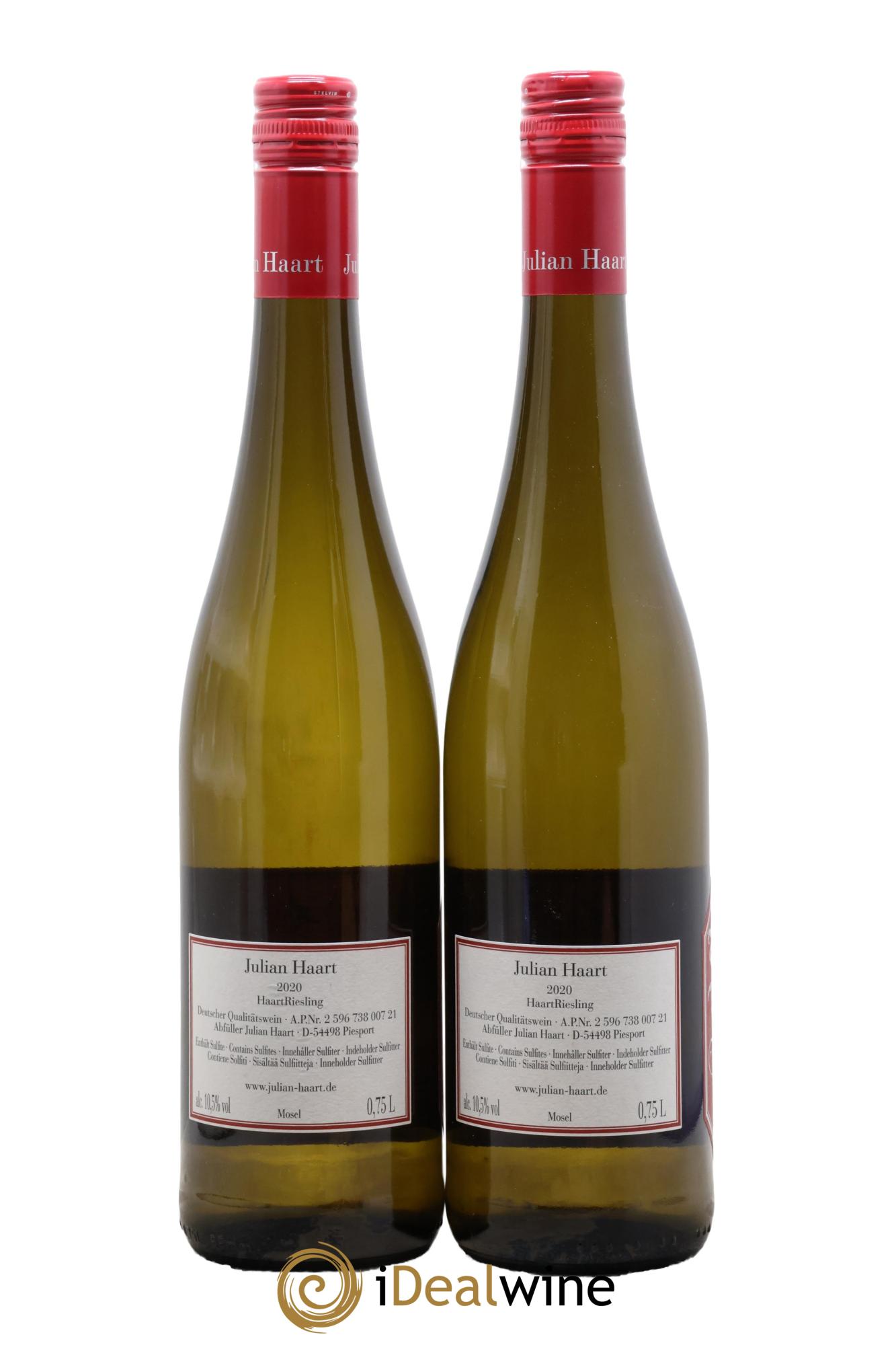 Allemagne Mosel-Saar HaartRiesling Julian Haart 2020 - Lot of 2 bottles - 1