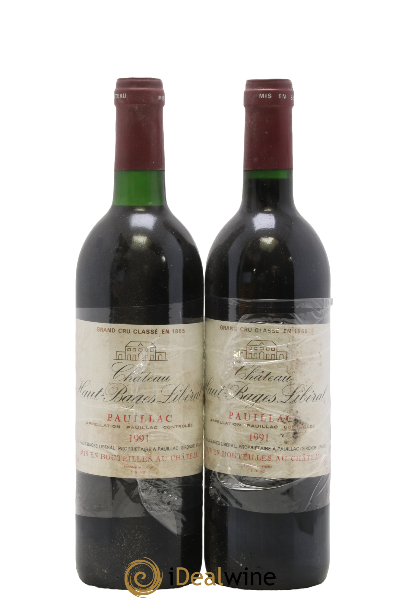 Château Haut Bages Libéral 5ème Grand Cru Classé 1991 - Lot de 2 bouteilles - 0