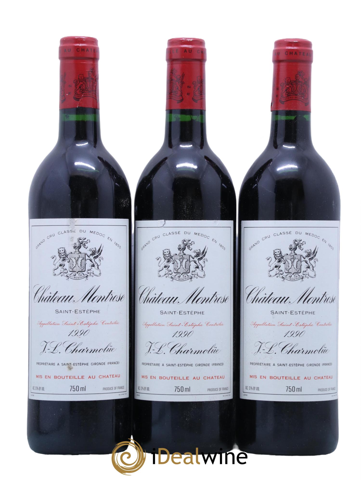 Château Montrose 2ème Grand Cru Classé 1990 - Lot de 3 bouteilles - 0
