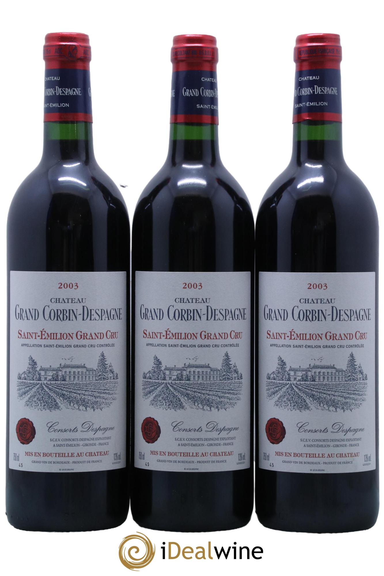 Château Grand Corbin Despagne Grand Cru Classé 2003 - Lot de 12 bouteilles - 3