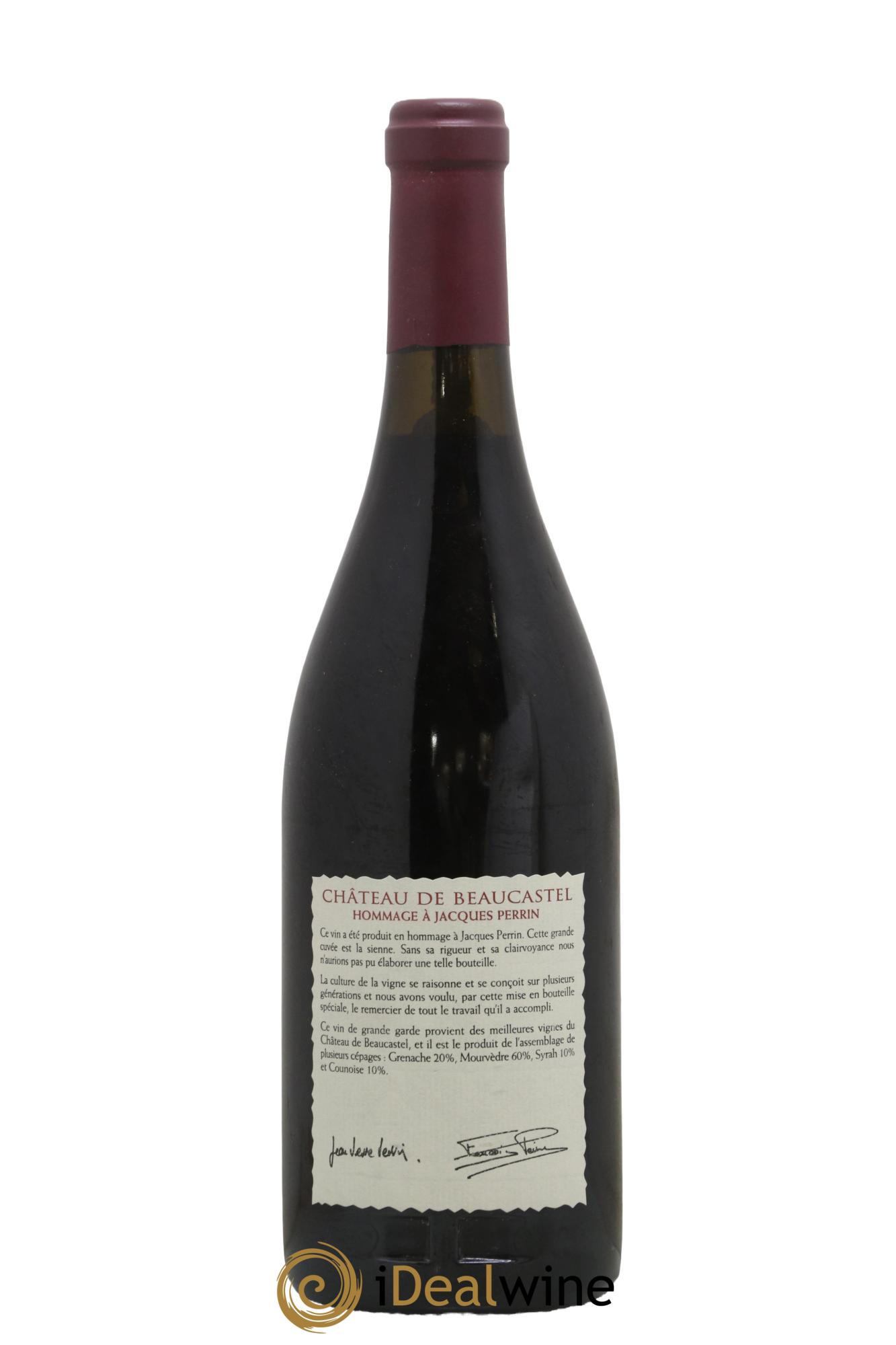Châteauneuf-du-Pape Château de Beaucastel Hommage à Jacques Perrin Famille Perrin 2000 - Lot de 1 bouteille - 1
