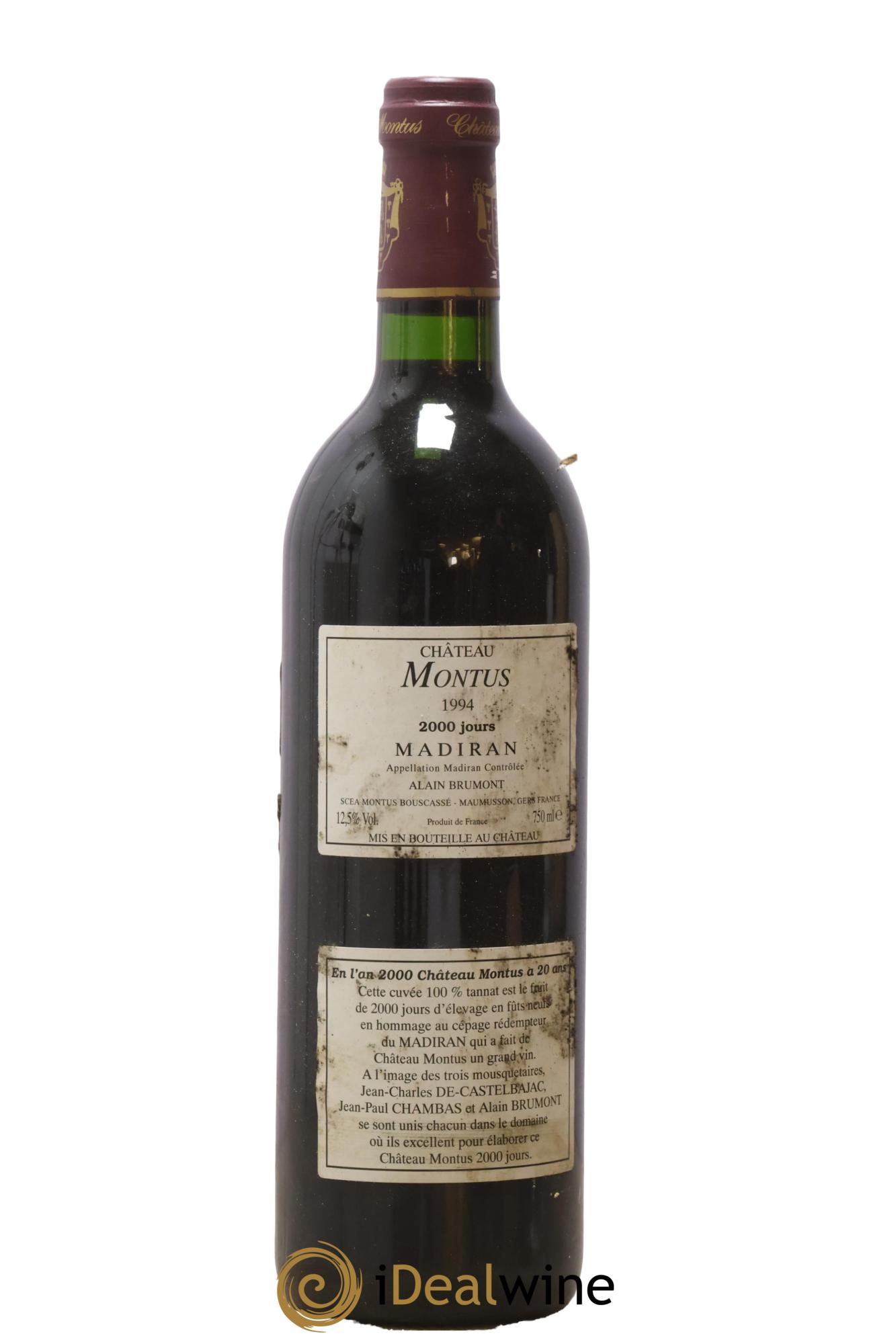 Madiran Château Montus 2000 jours Alain Brumont 1994 - Lot de 1 bouteille - 1