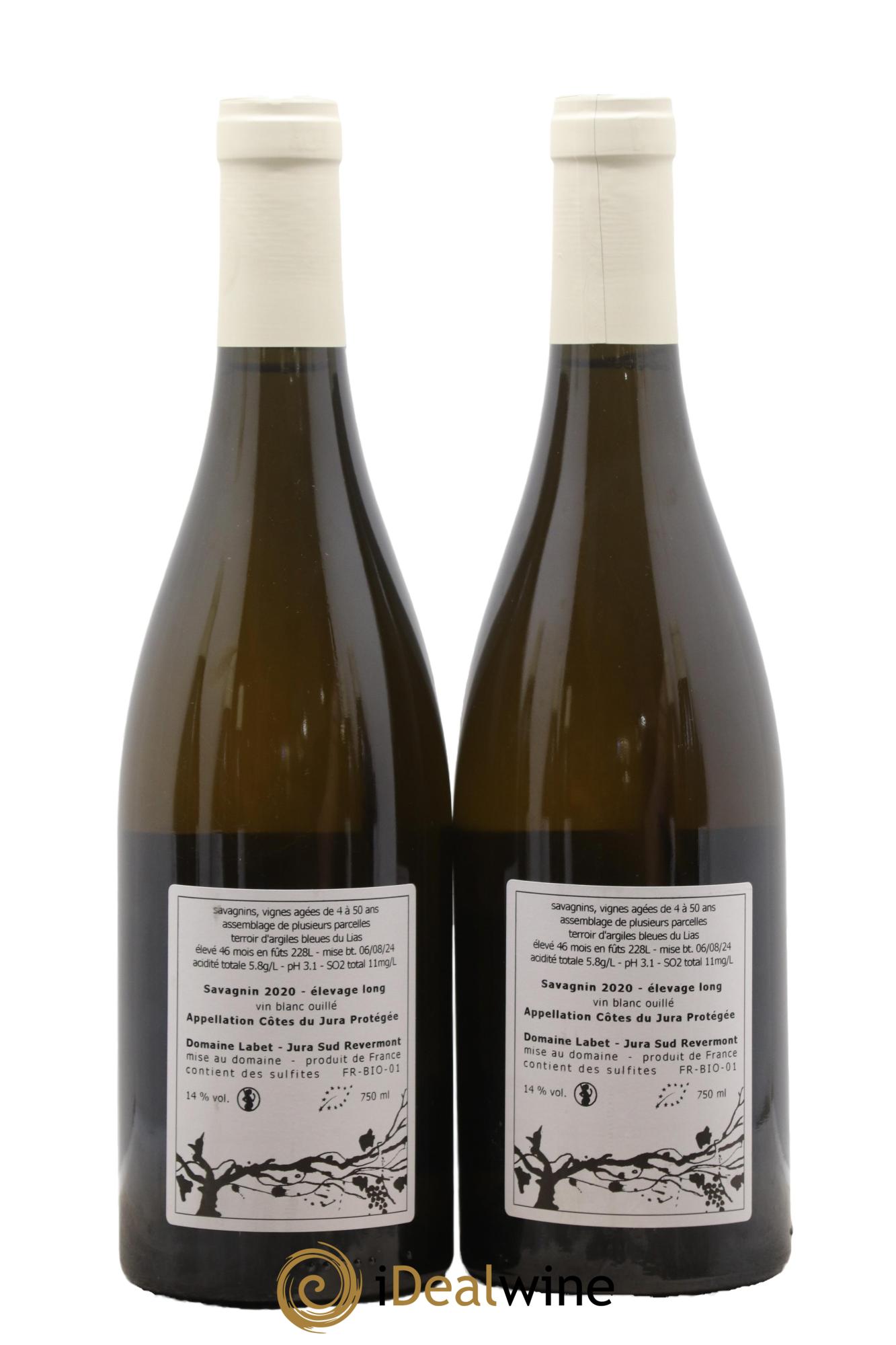 Côtes du Jura Savagnin Ouillé Elevage Long Labet (Domaine) 2020 - Lot de 2 bouteilles - 1