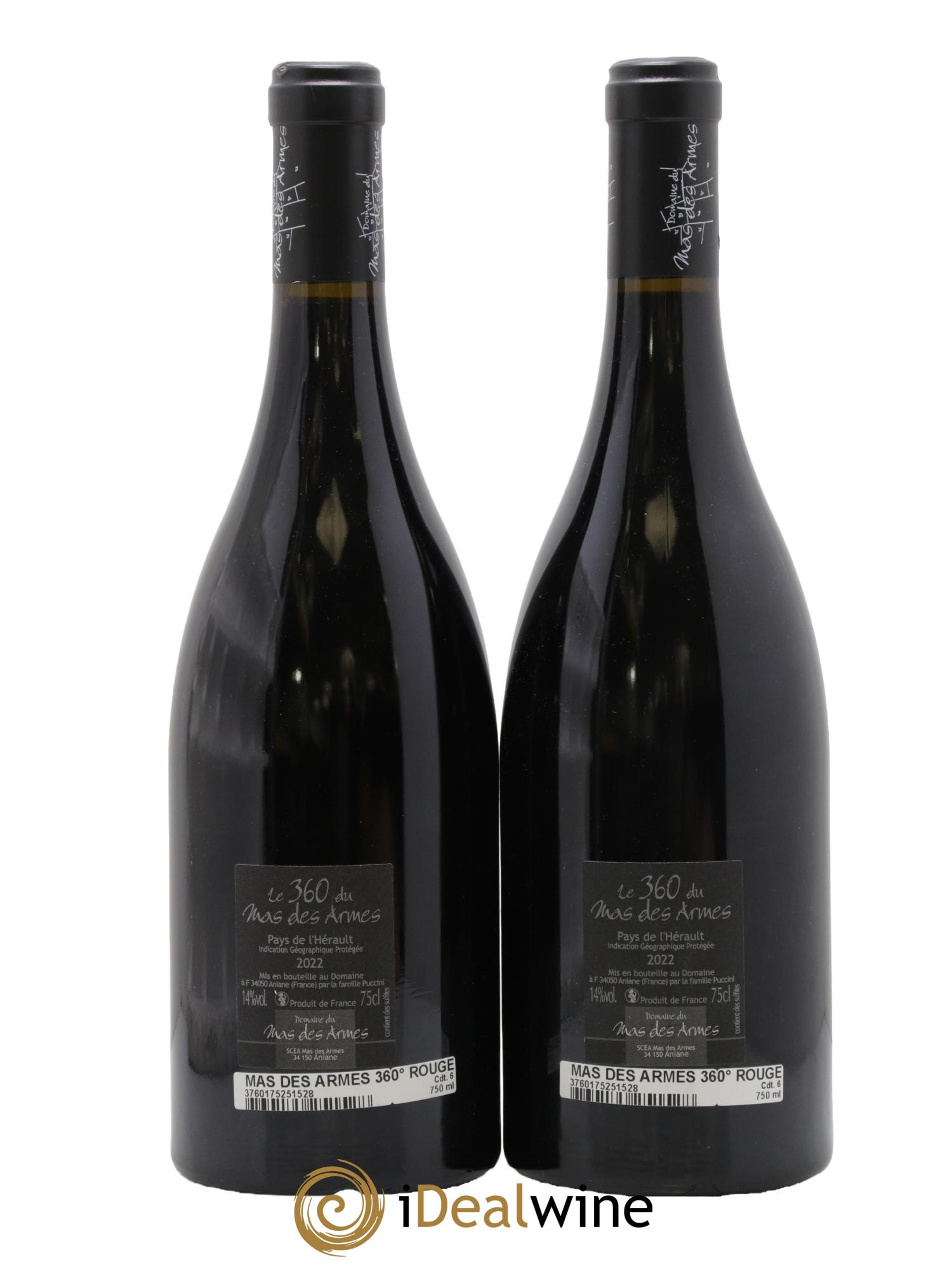 Pays d'Hérault Cuvée 360 Mas des Armes 2022 - Lot de 2 bouteilles - 1