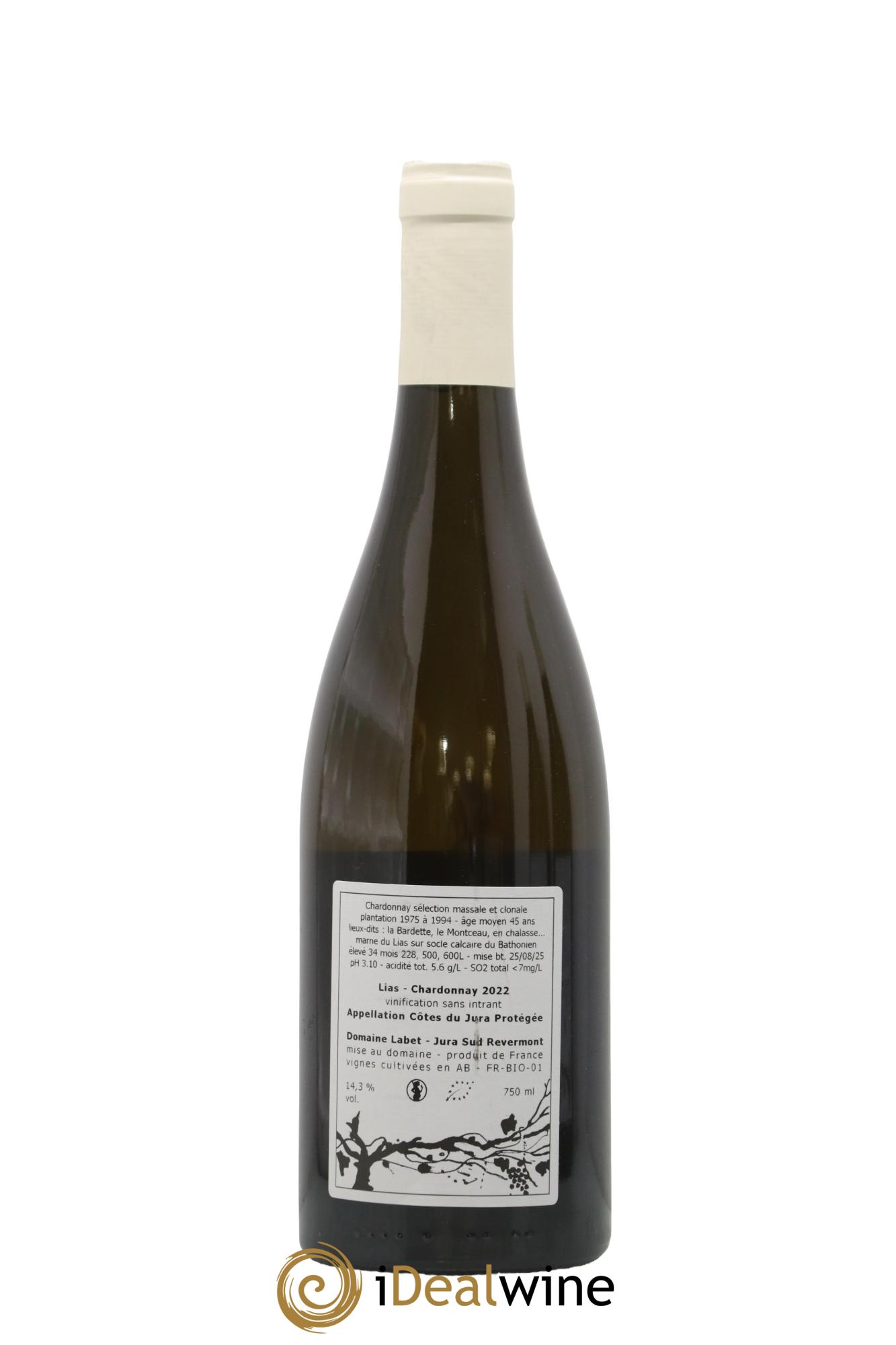 Côtes du Jura Chardonnay Lias Romain - Julien  - Charline Labet 2022 - Lotto di 1 bottiglia - 1
