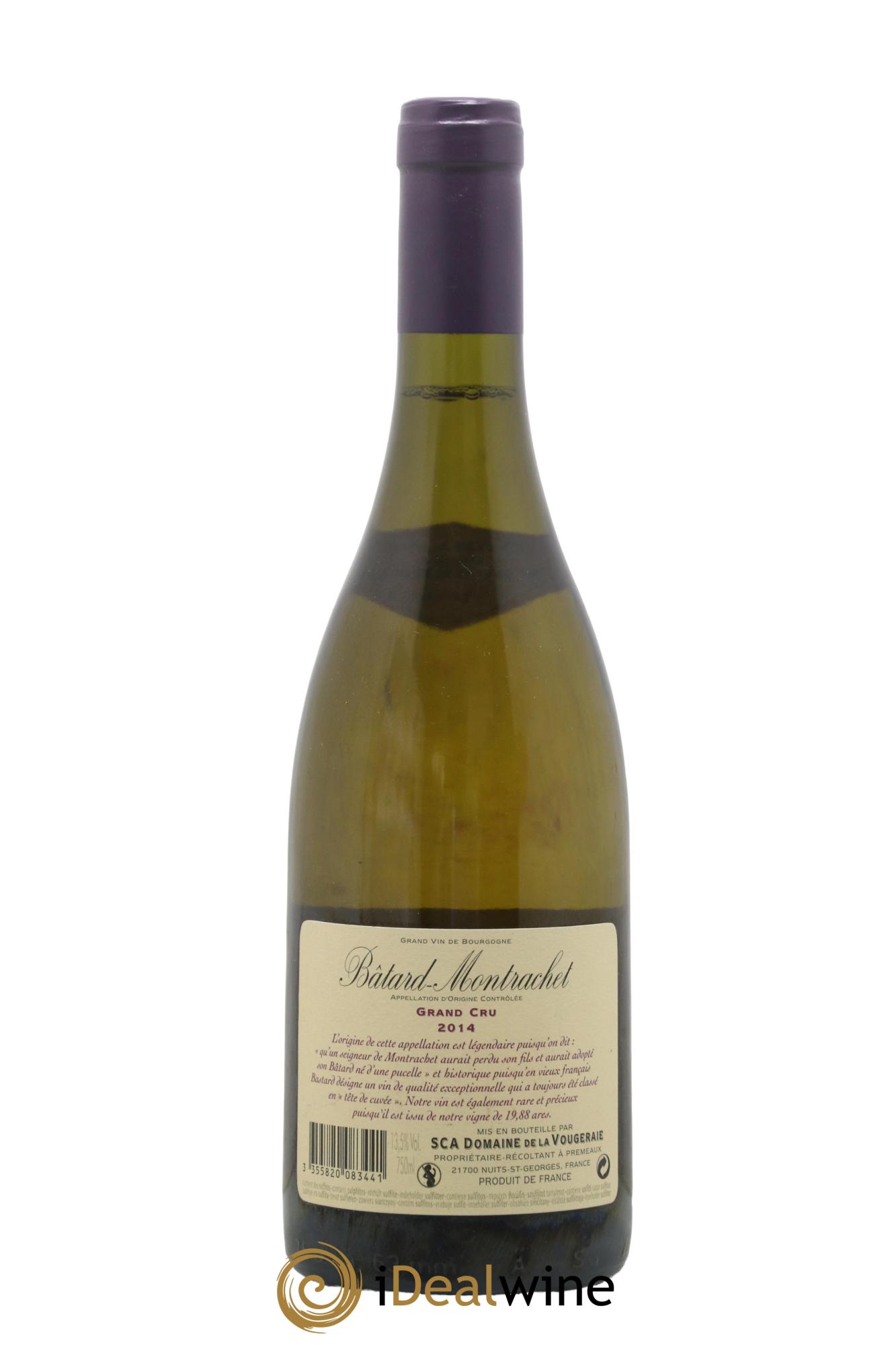 Bâtard-Montrachet Grand Cru La Vougeraie 2014 - Lot de 1 bouteille - 1
