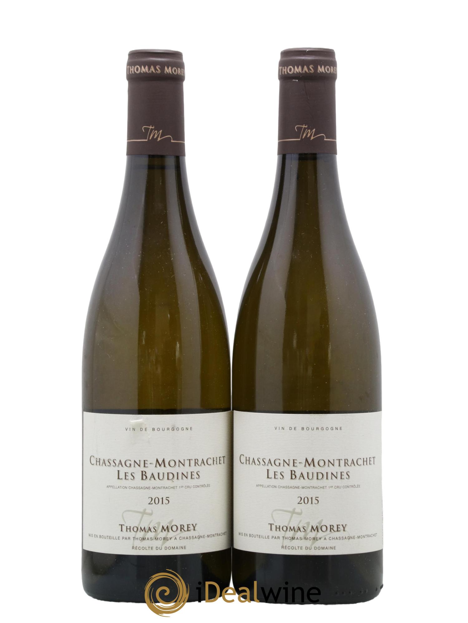 Chassagne-Montrachet 1er Cru Les Baudines Thomas Morey 2015 - Lot de 2 bouteilles - 0