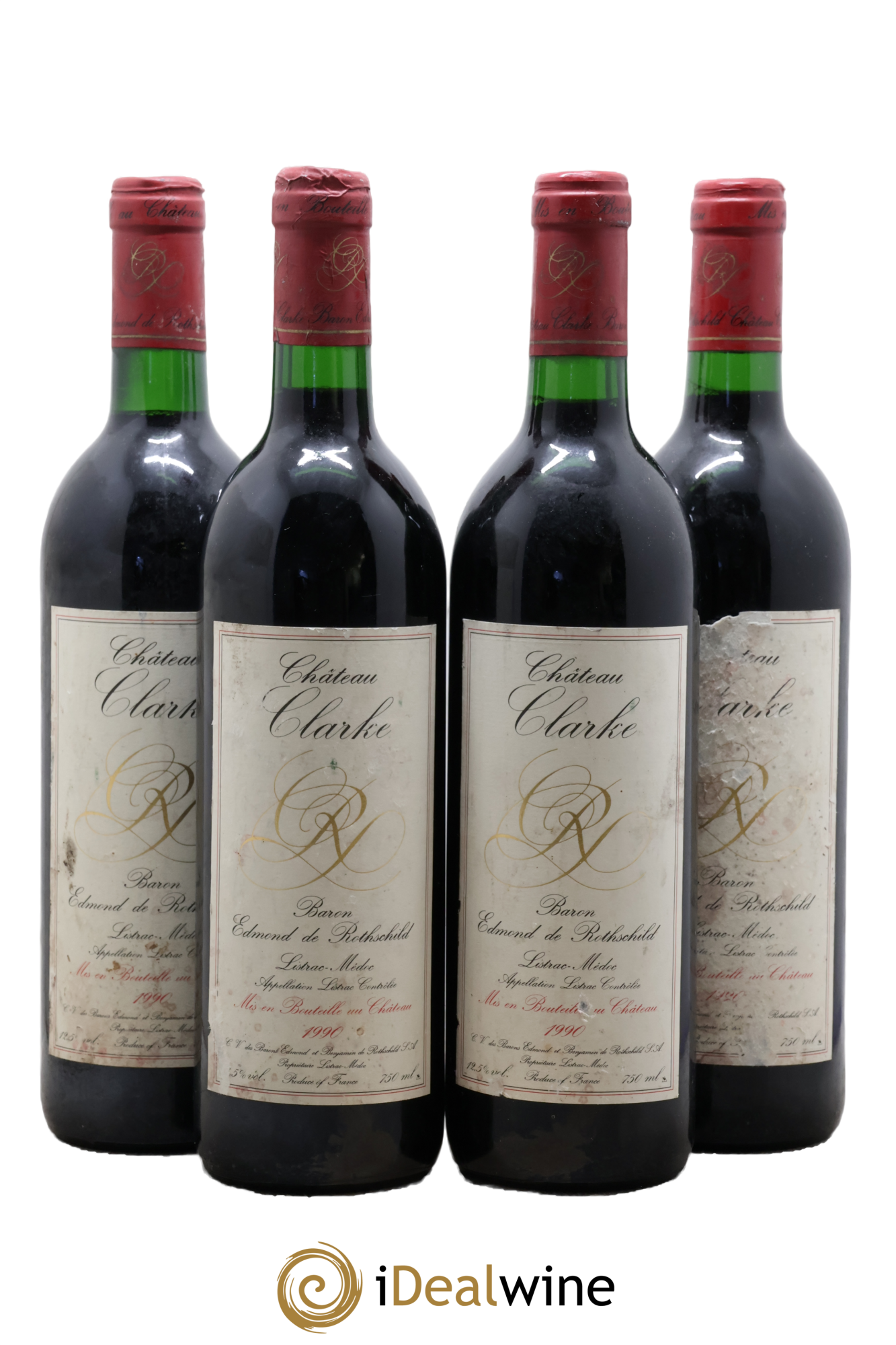 Château Clarke 1990 - Lot of 4 bottles - 0