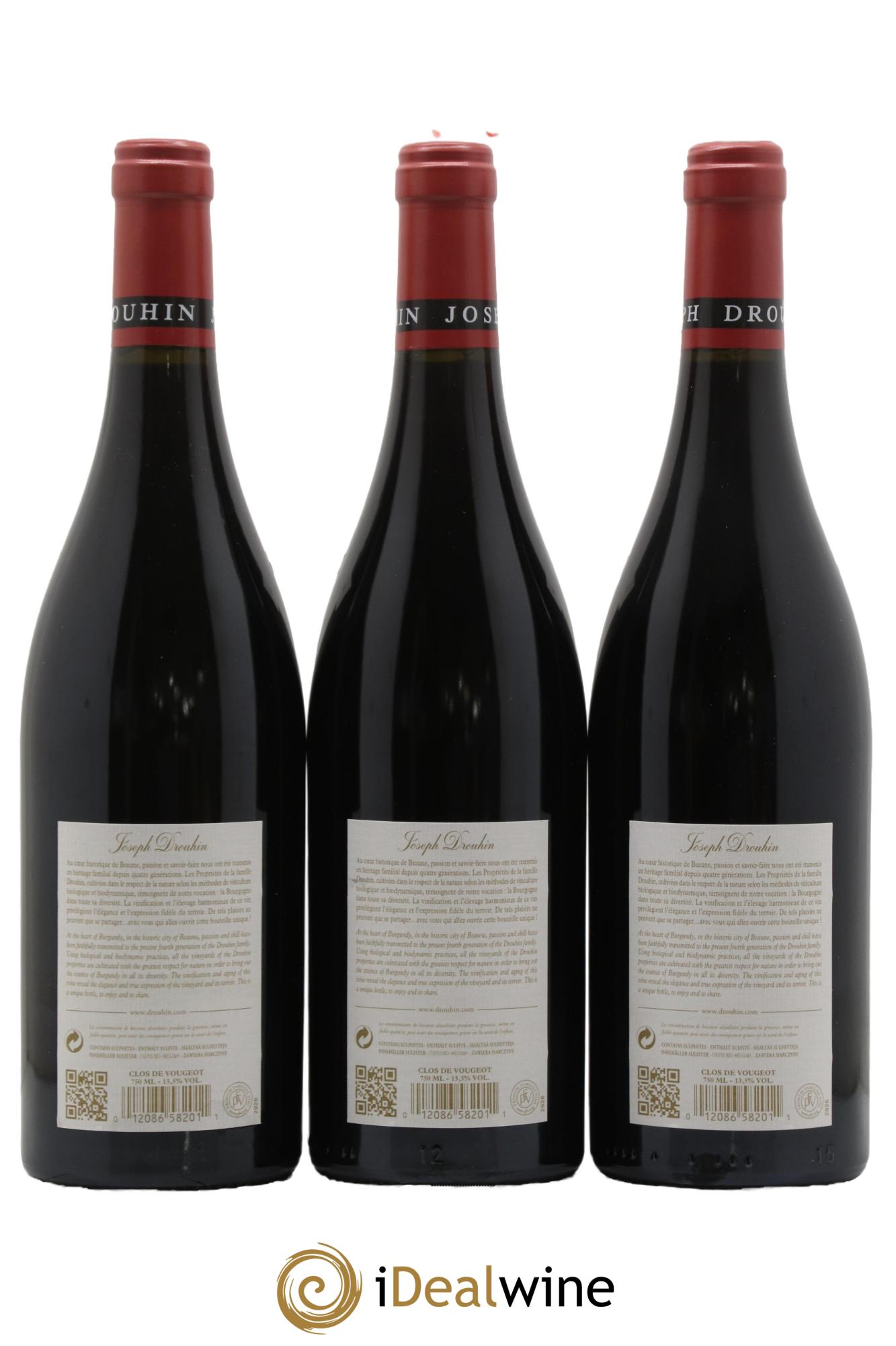 Clos de Vougeot Grand Cru Joseph Drouhin 2013 - Lotto di 3 bottiglie - 1