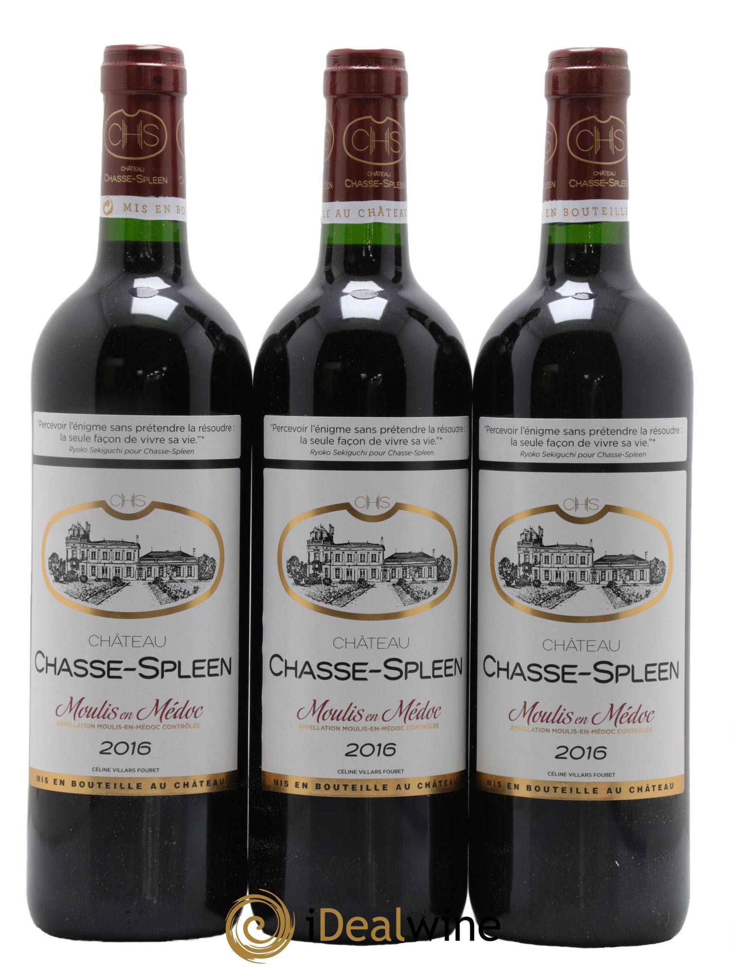 Château Chasse Spleen 2016 - Lot de 3 bouteilles - 0