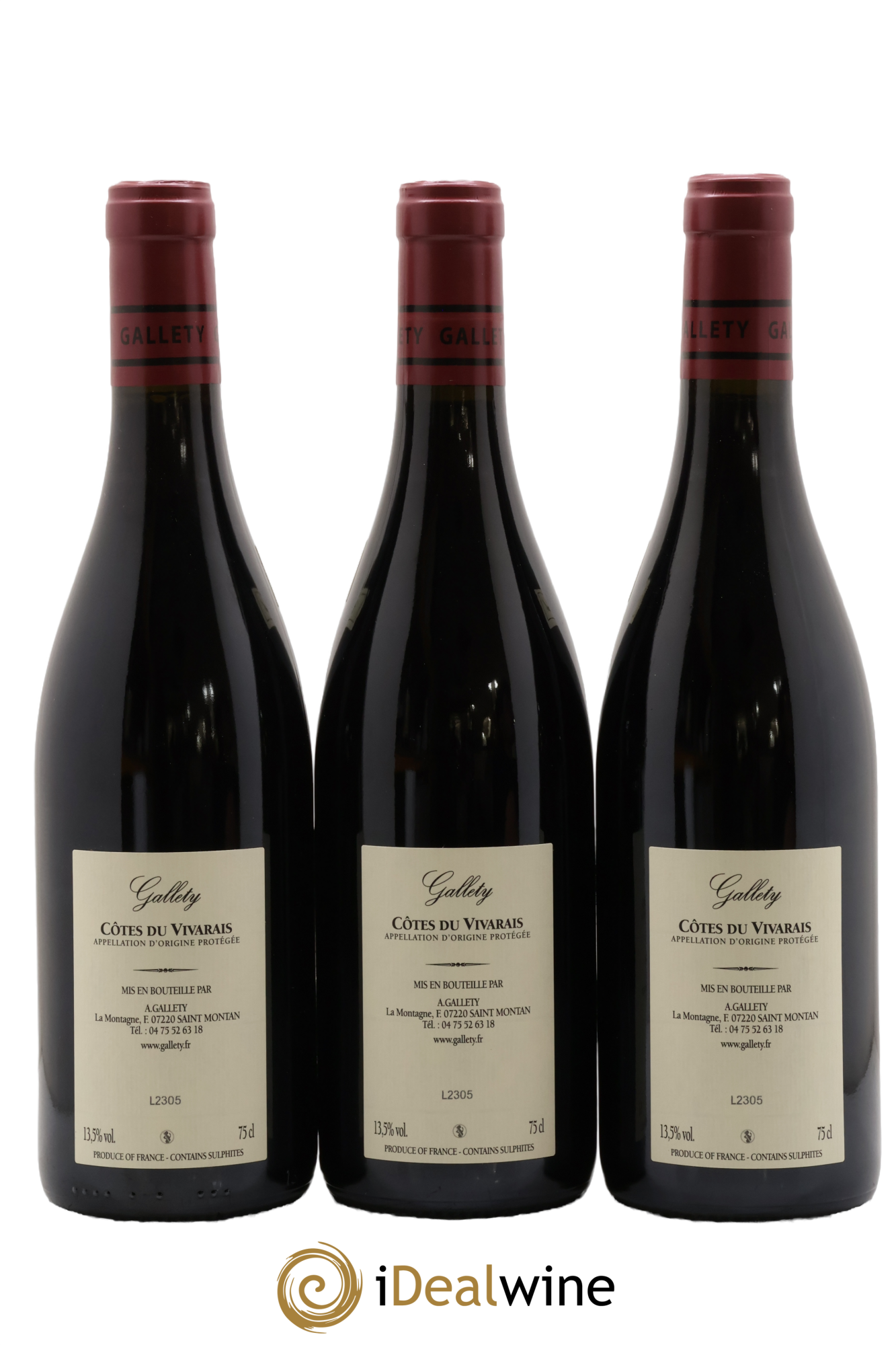 Côtes du Vivarais Cuvée Emma Gallety (Domaine) 2020 - Lotto di 3 bottiglie - 1