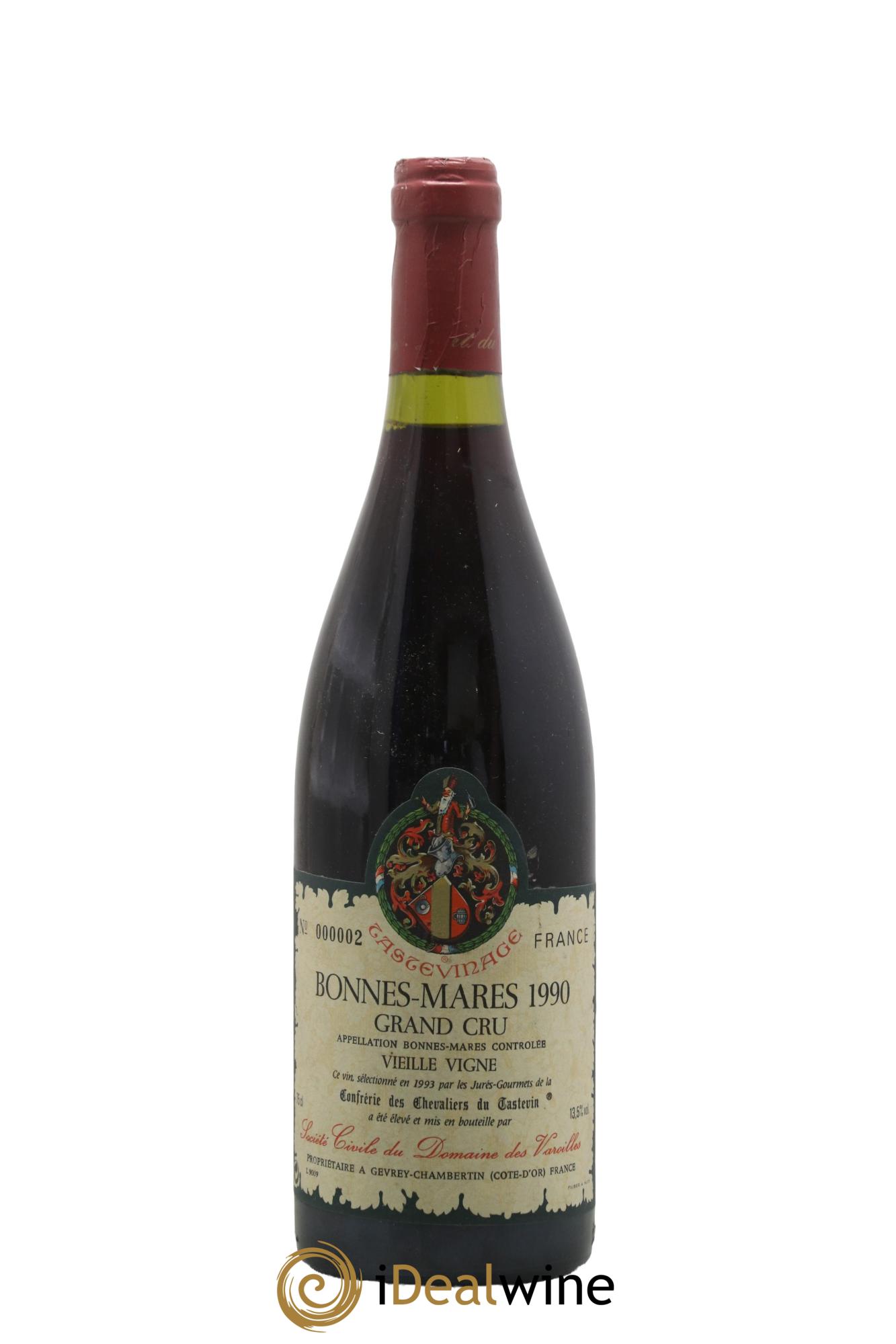 Bonnes-Mares Grand Cru Vieille Vigne Confrérie des Chevaliers du Tastevin Domaine des Varoilles 1990 - Lot de 1 bouteille - 0