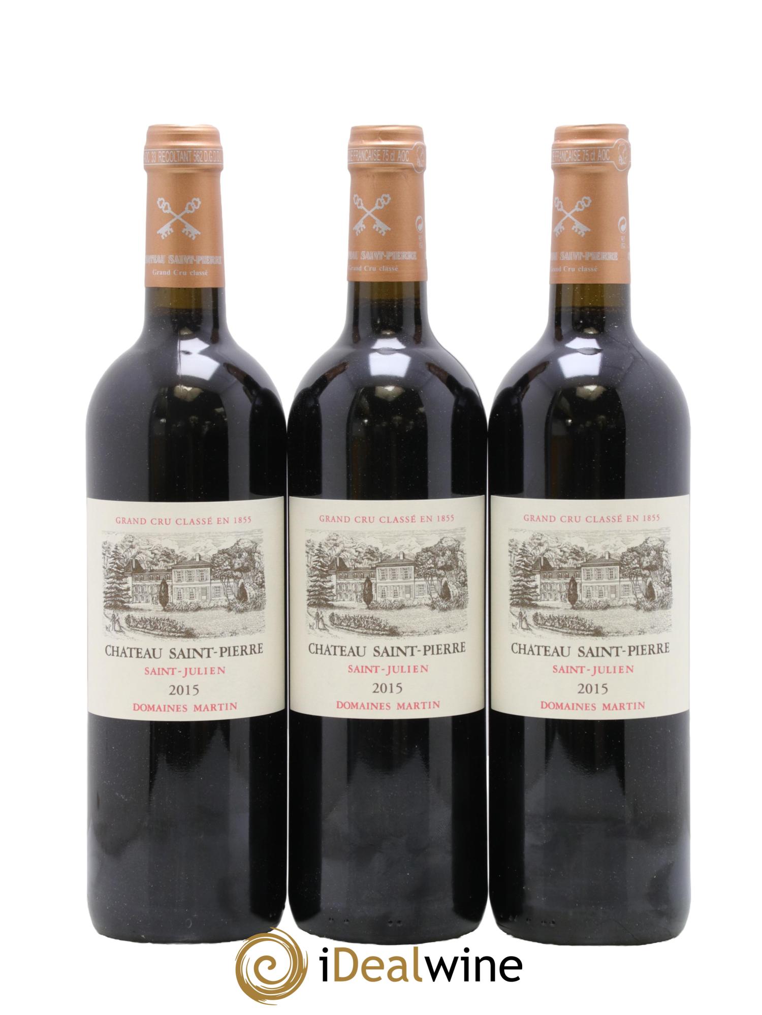 Château Saint-Pierre 4ème Grand Cru Classé 2015 - Lotto di 3 bottiglie - 0