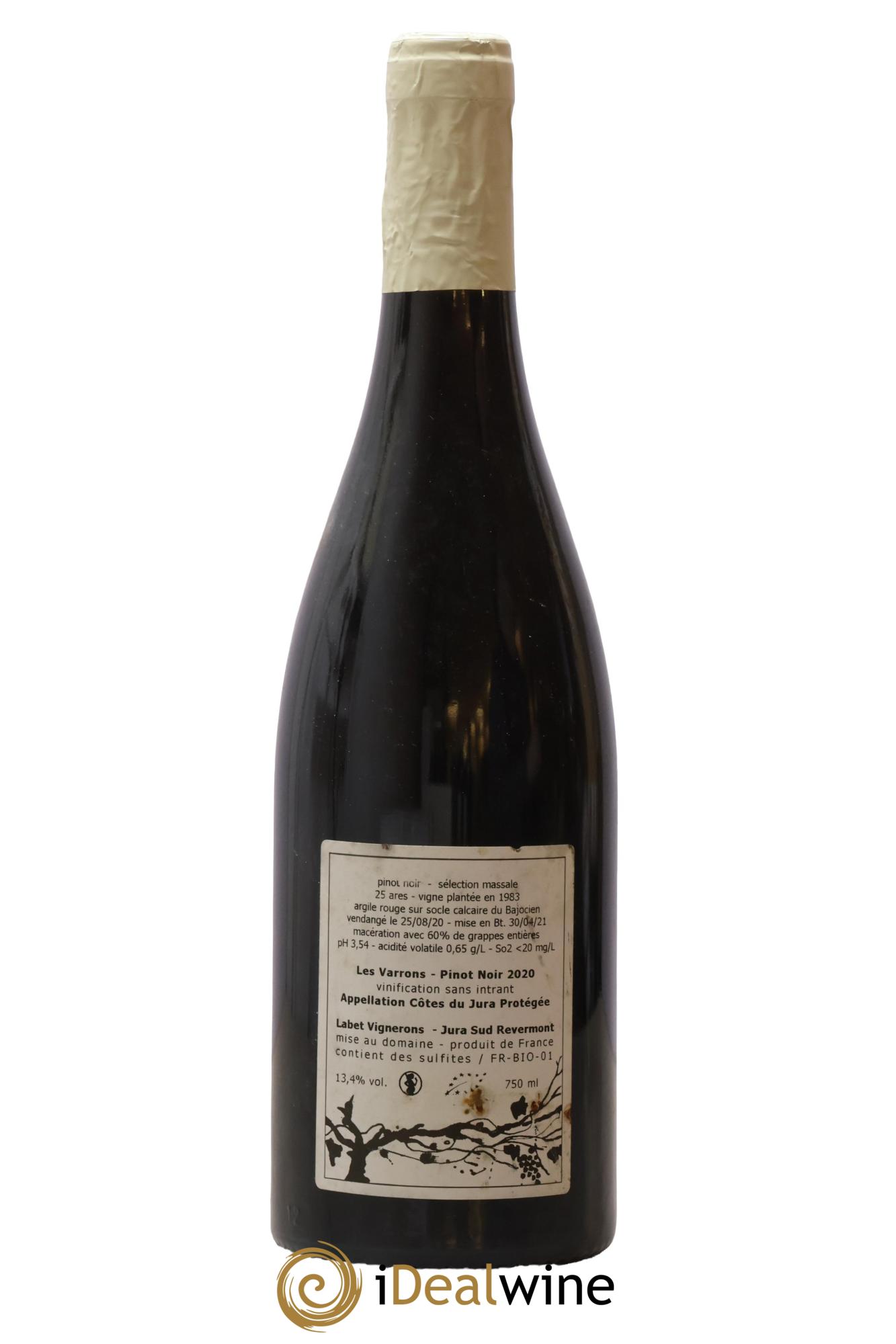 Côtes du Jura Pinot Noir Les Varrons Sélection Massale Romain - Julien  - Charline Labet 2020 - Lot of 1 bottle - 1