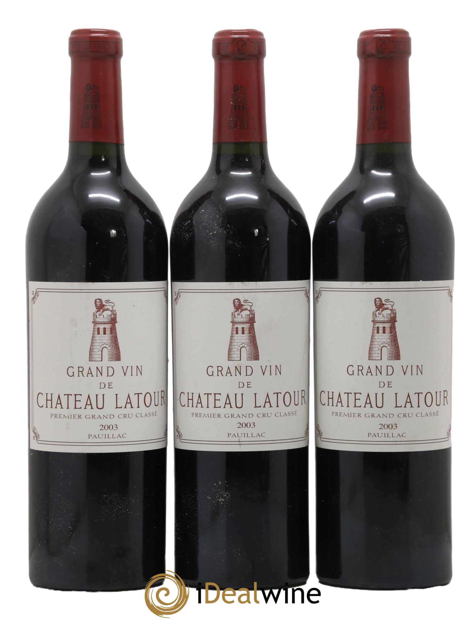Château Latour 1er Grand Cru Classé 2003 - Lot de 3 bouteilles - 0