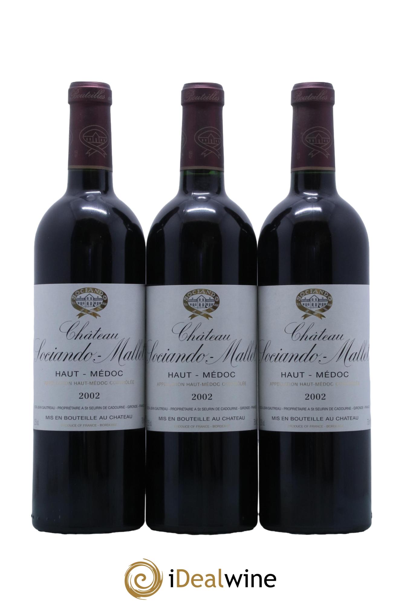 Château Sociando Mallet 2002 - Lot de 12 bouteilles - 2