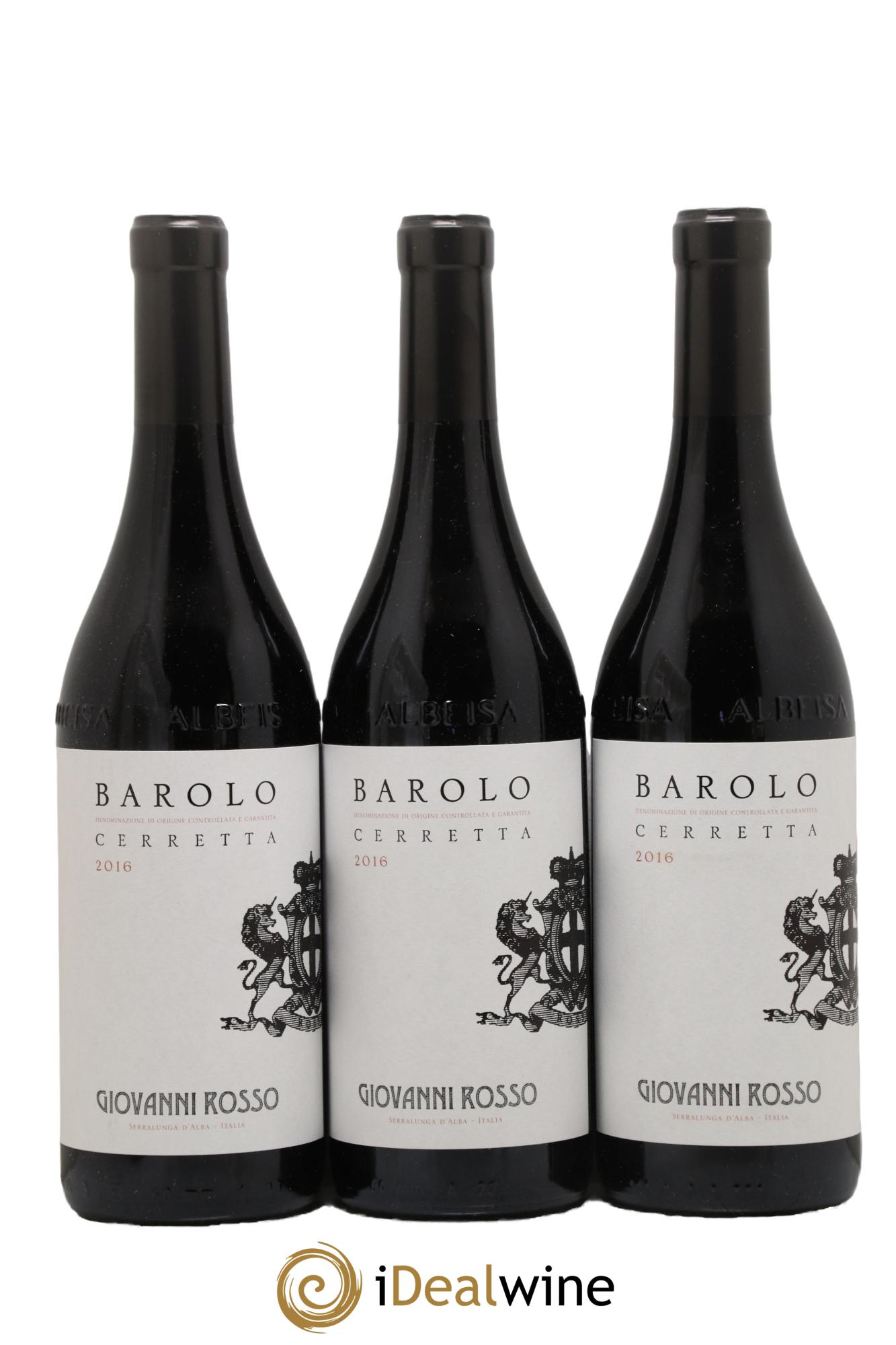 Barolo DOCG Cerretta Giovanni Rosso 2016 - Lot de 3 bouteilles - 0