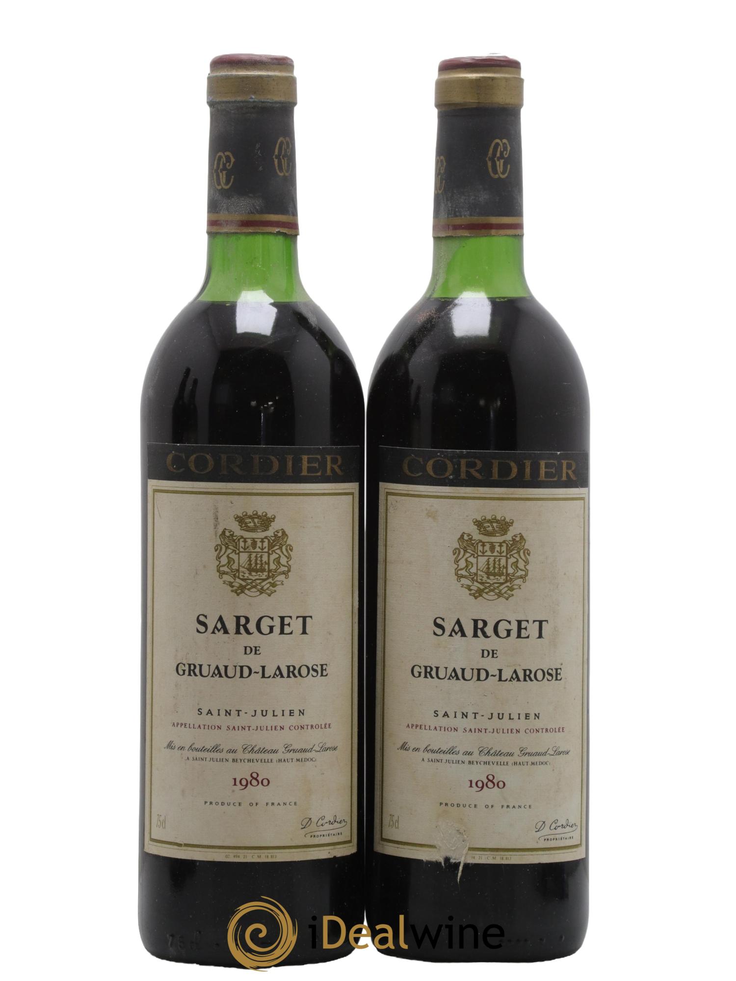 Sarget de Gruaud Larose Second Vin 1980 - Lot de 2 bouteilles - 0