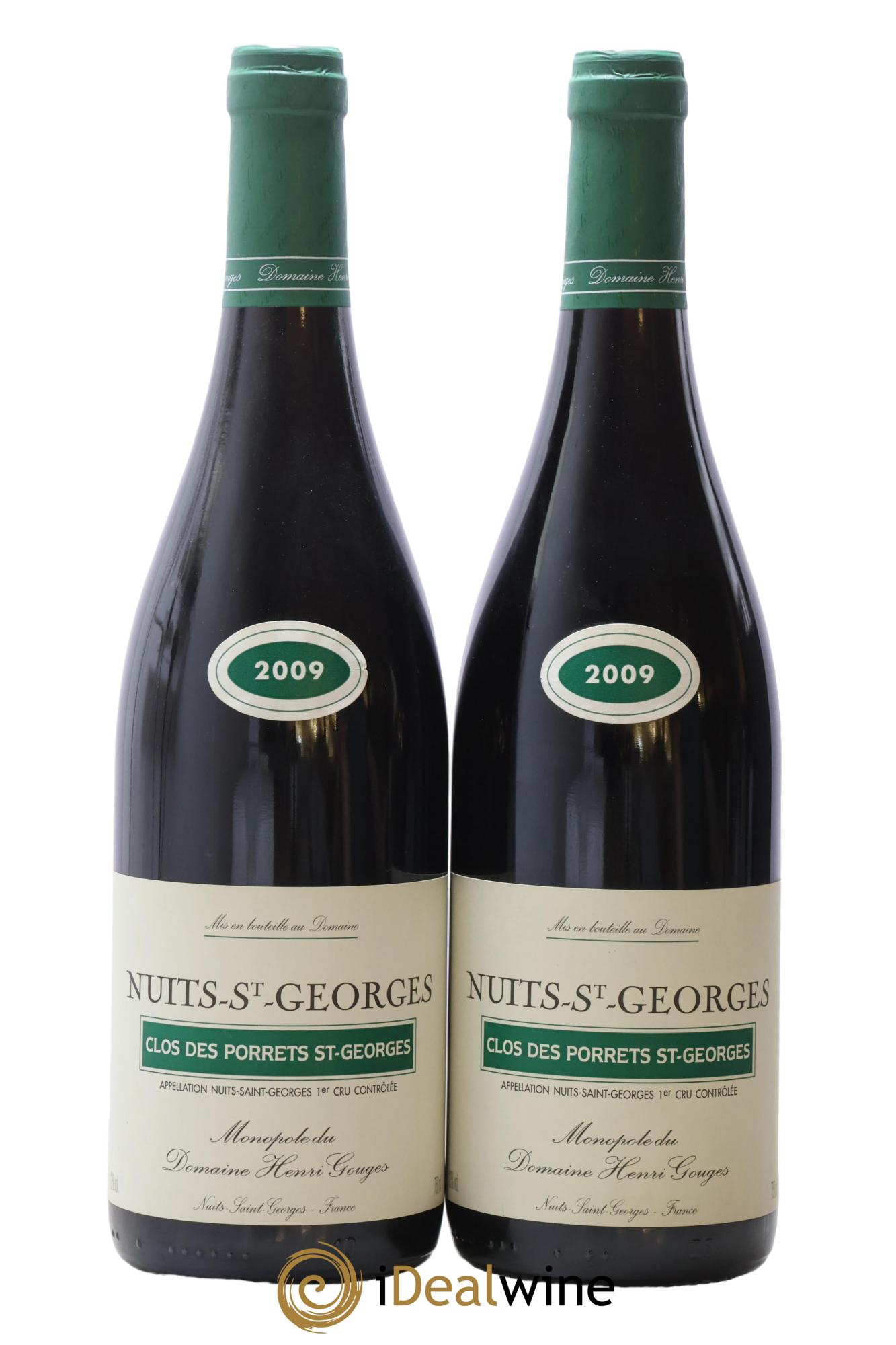 Nuits-Saint-Georges 1er Cru Clos des Porrets St Georges Henri Gouges 2009 - Lot de 2 bouteilles - 0