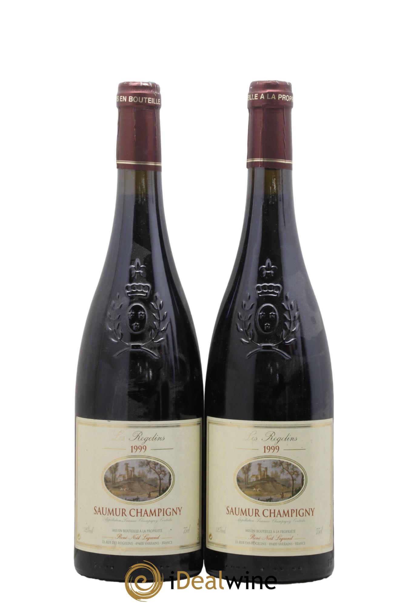 Saumur-Champigny Les Rogelins Clotilde Legrand (anciennement René-Noël Legrand) 1999 - Lot de 2 bouteilles - 0