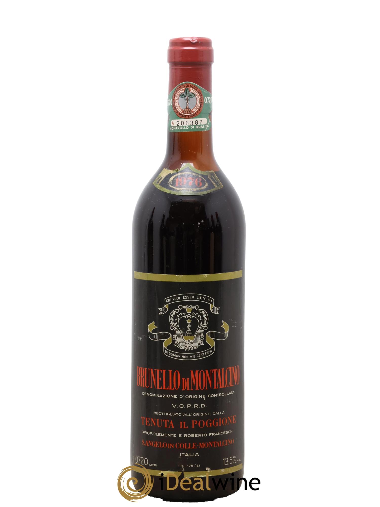 Brunello di Montalcino DOCG Il Poggione Lavinio Franceschi 1976 - Lotto di 1 bottiglia - 0