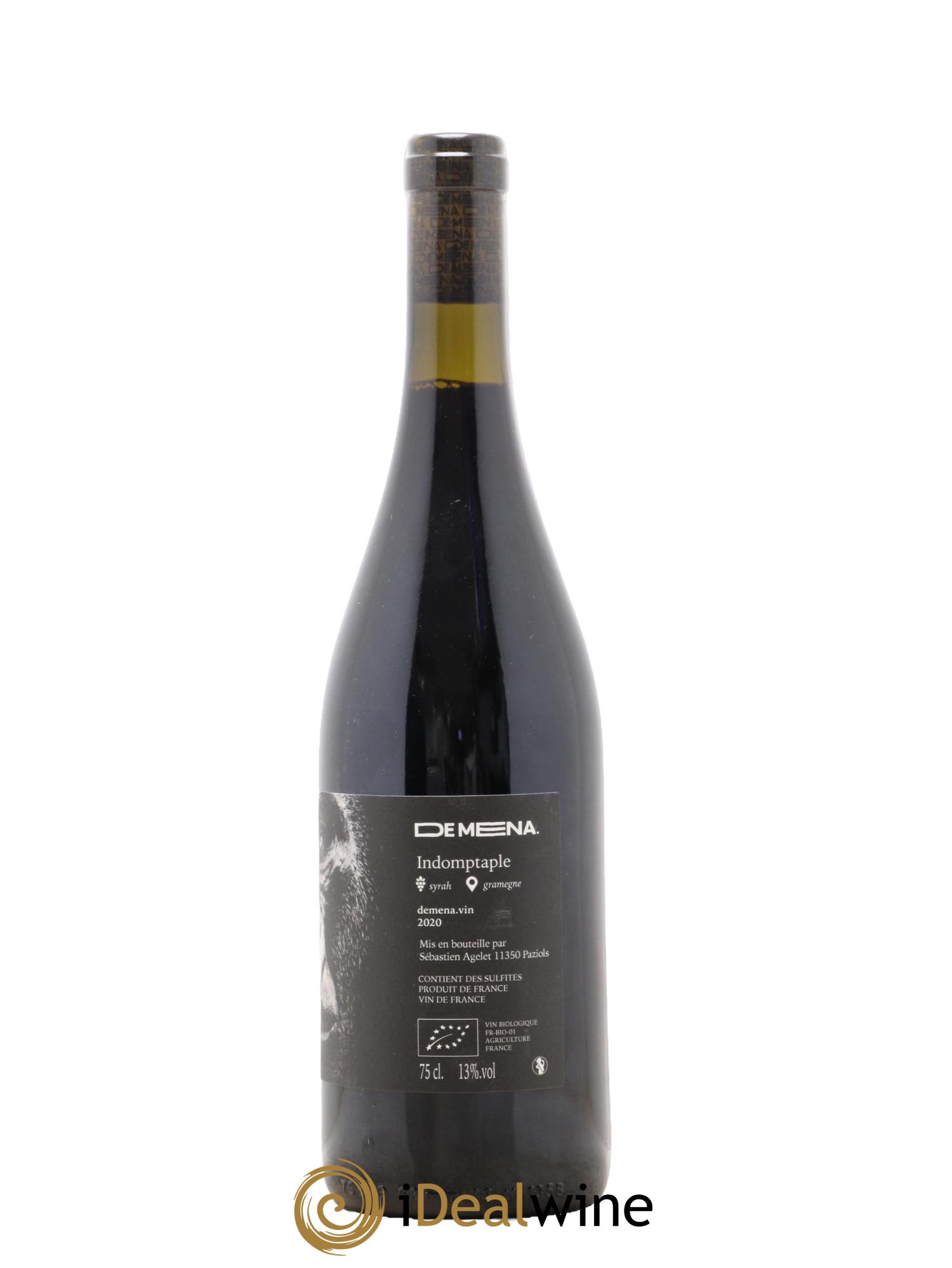 Vin de France L'Indomptable De Mena Sébastien Agelet 2020 - Lot de 1 bouteille - 1