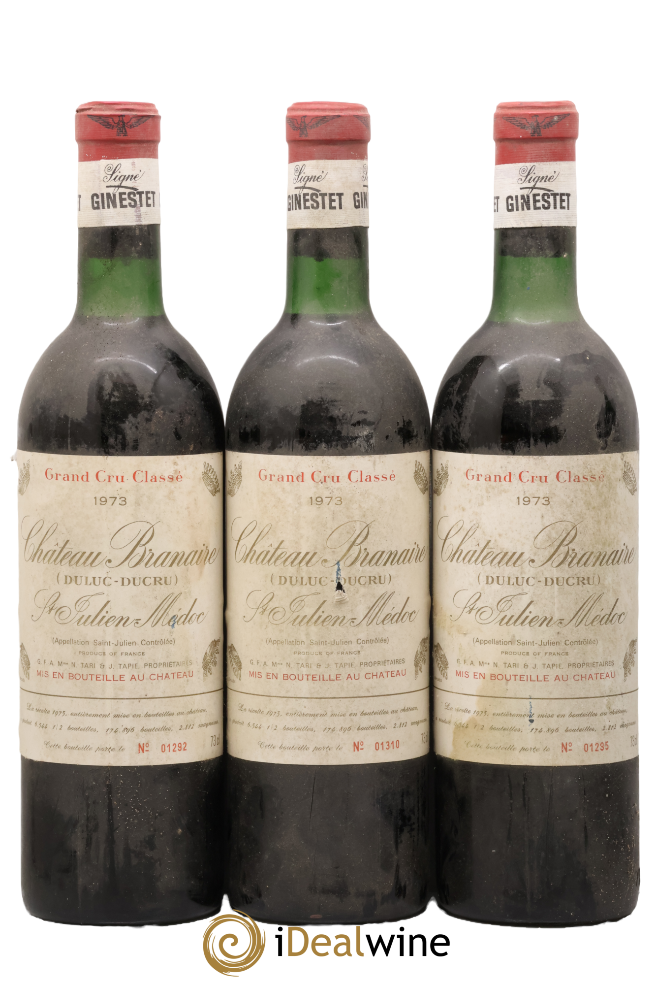 Château Branaire Ducru 4ème Grand Cru Classé 1973 - Lot of 3 bottles - 0