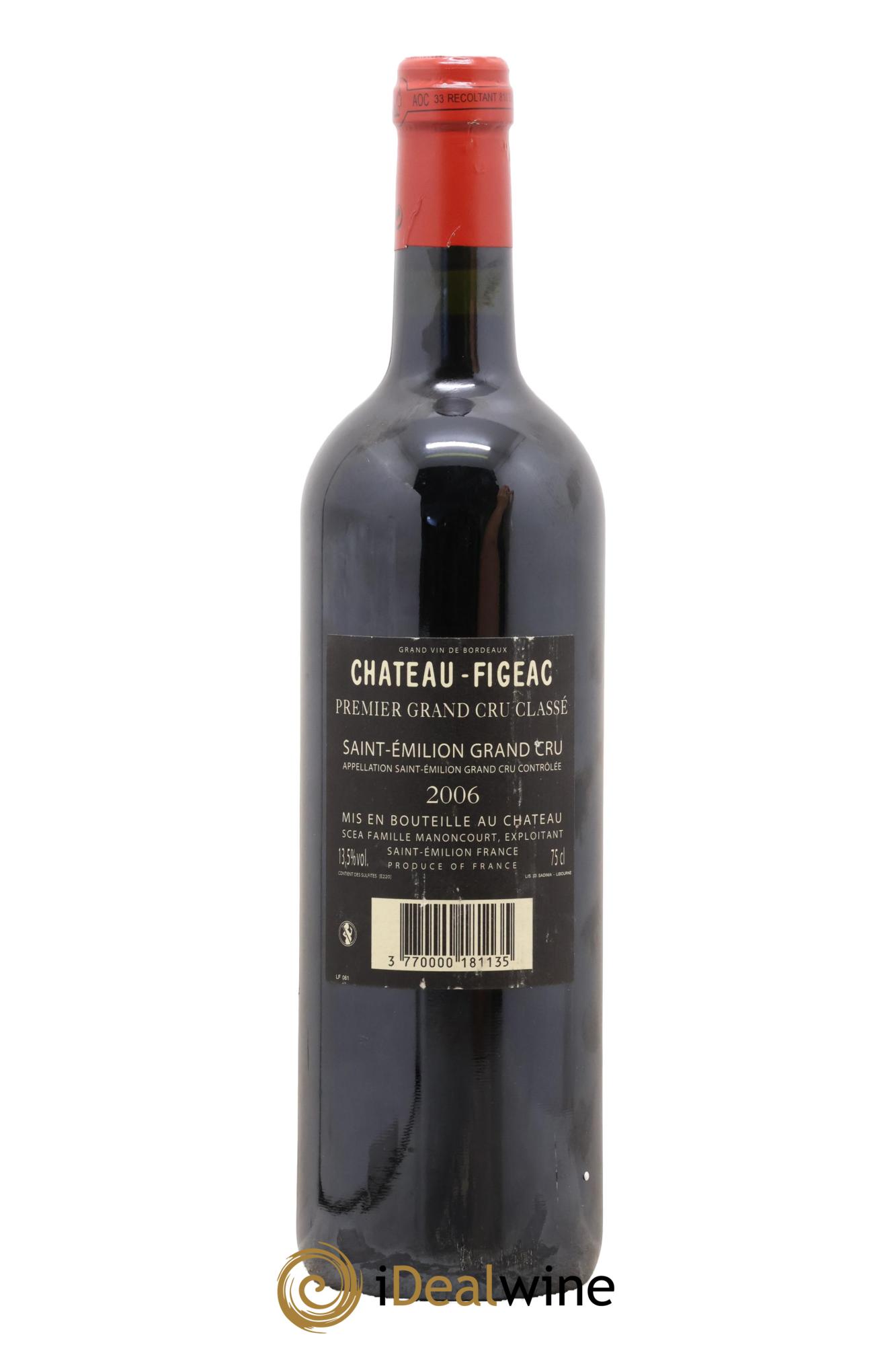 Château Figeac 1er Grand Cru Classé A 2006 - Lot de 1 bouteille - 1