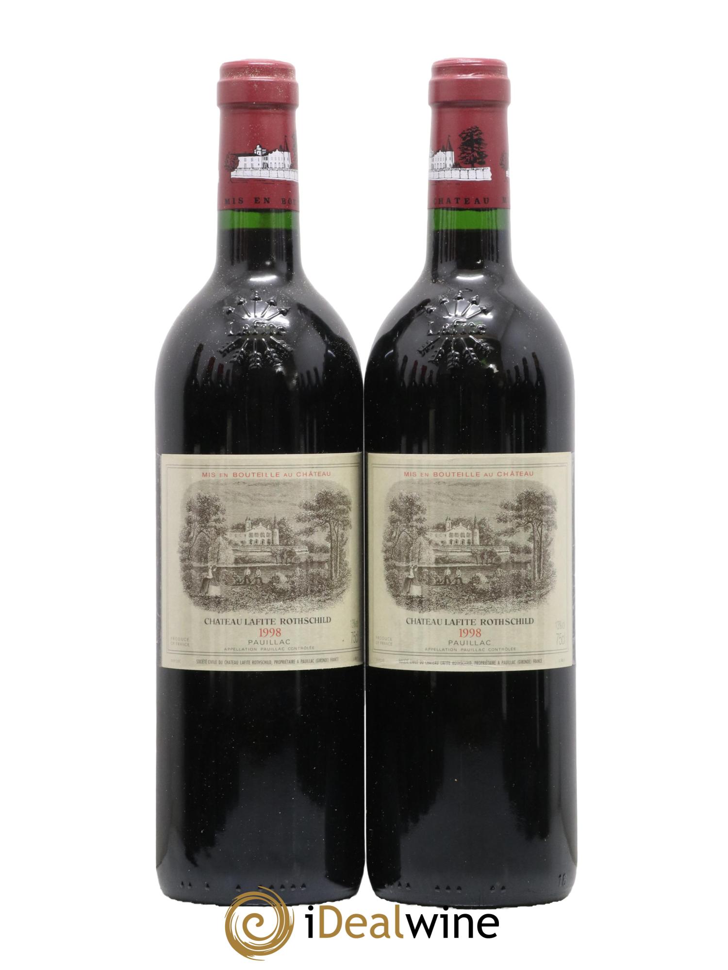 Caisse Primeurs 2 Mouton 2 Lafitte 2 Latour 2 Petrus 2 Cheval Blanc 2 Margaux 1998 - Lotto di 12 bottiglie - 1