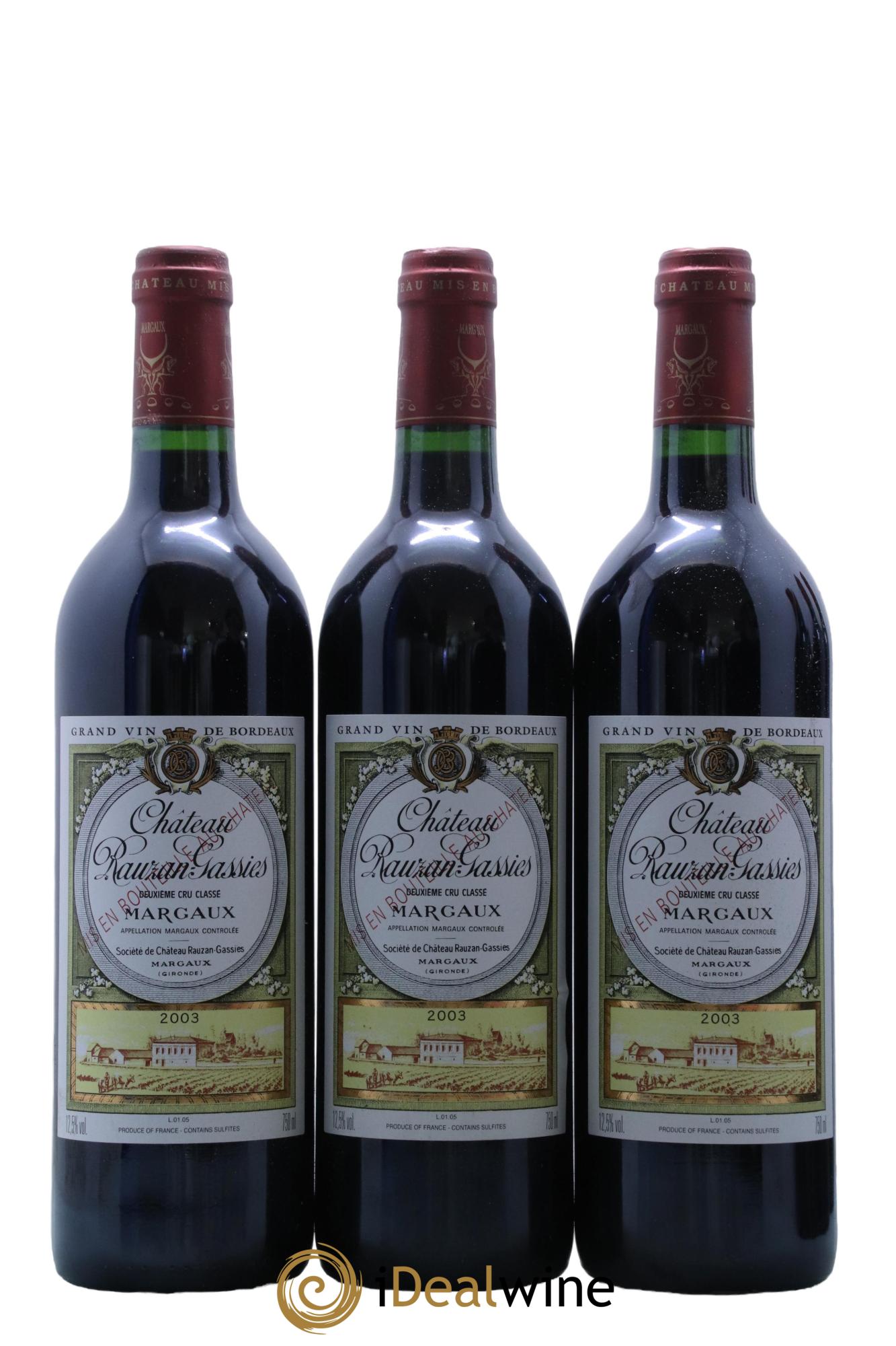 Château Rauzan-Gassies 2ème Grand Cru Classé 2003 - Lotto di 12 bottiglie - 3