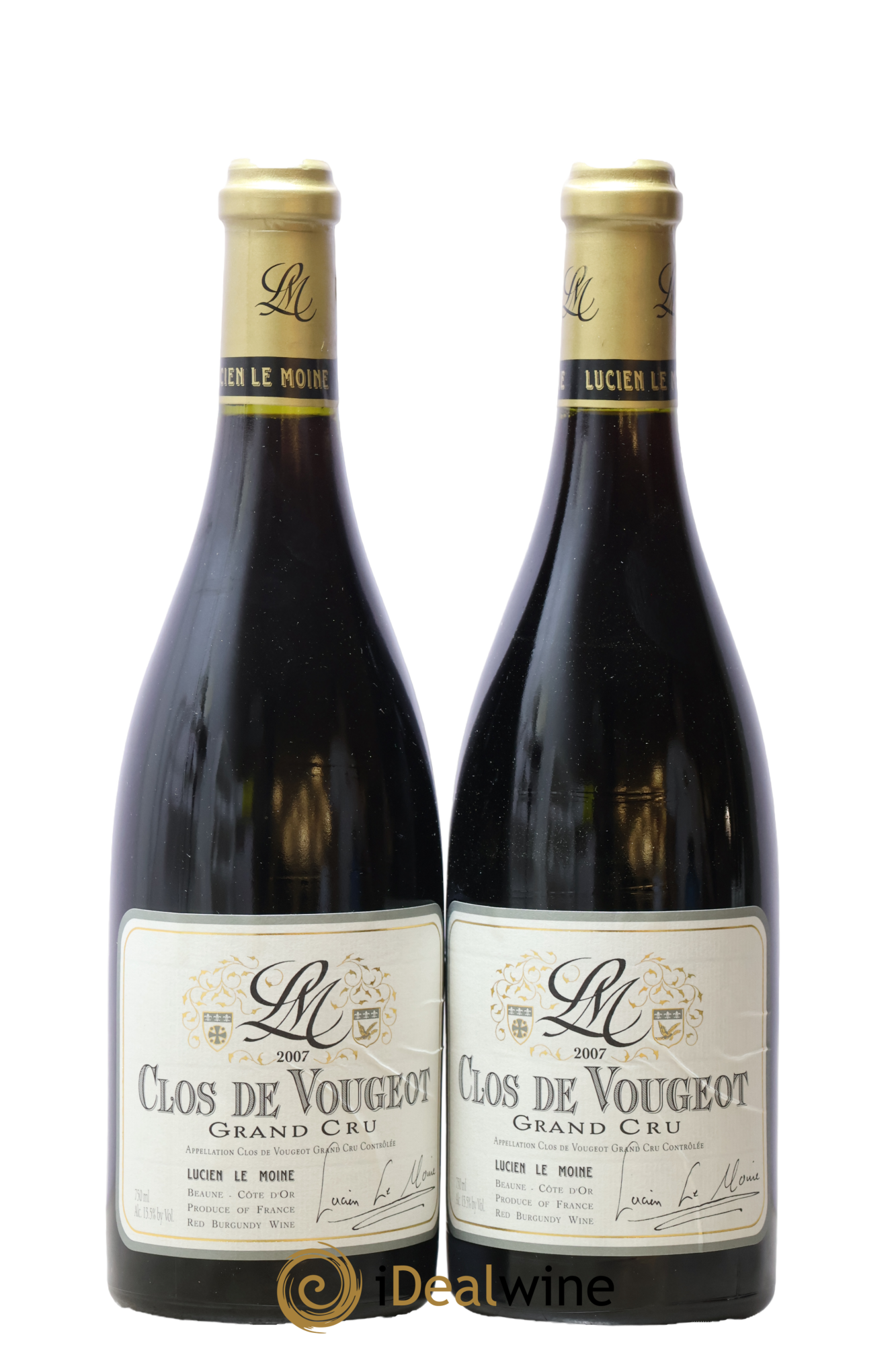 Clos de Vougeot Grand Cru Lucien Le Moine 2007 - Lot de 2 bouteilles - 0