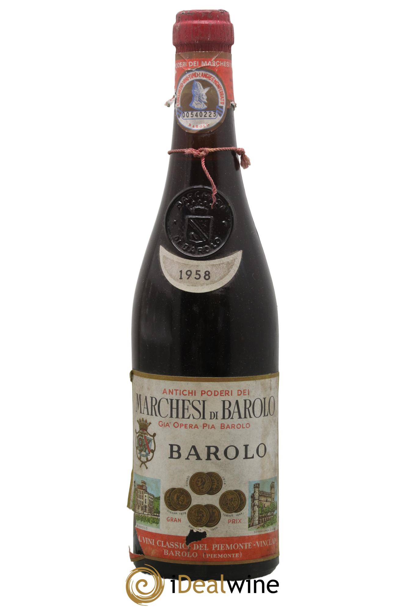 Barolo Marchesi Di Barolo 1958 - Lot de 1 bouteille - 0