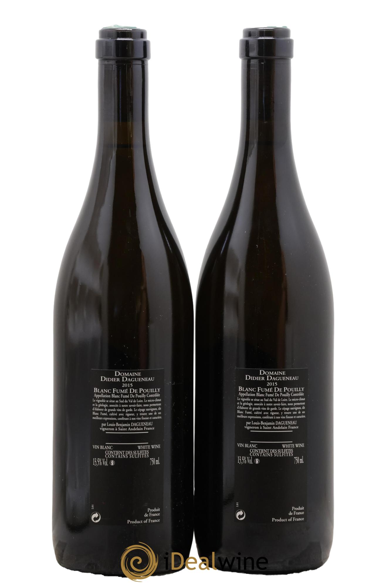 Vin de France (anciennement Pouilly-Fumé) Silex Dagueneau (Domaine Didier - Louis-Benjamin) 2015 - Lot de 2 bouteilles - 1