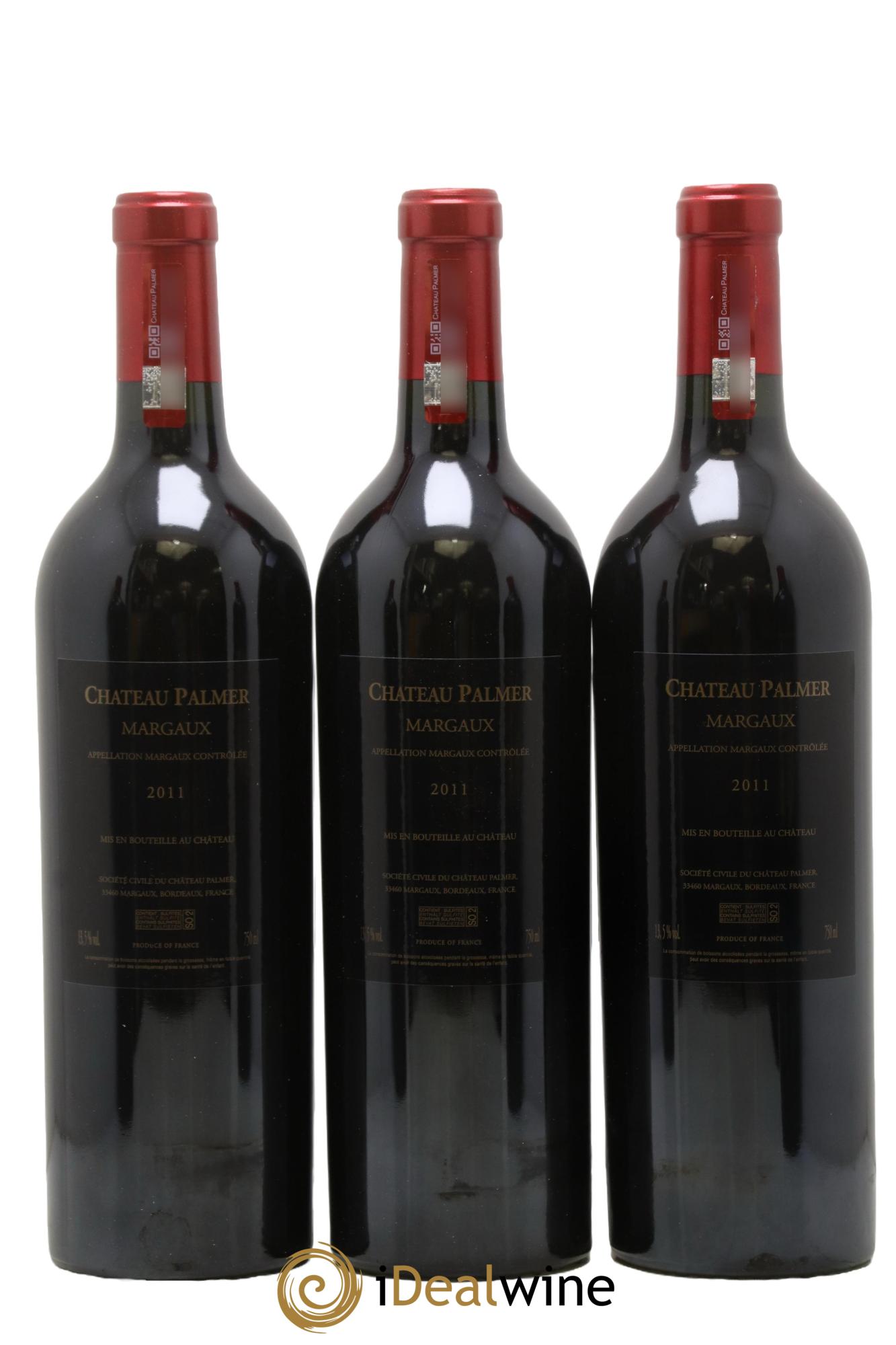 Château Palmer 3ème Grand Cru Classé 2011 - Lotto di 3 bottiglie - 1