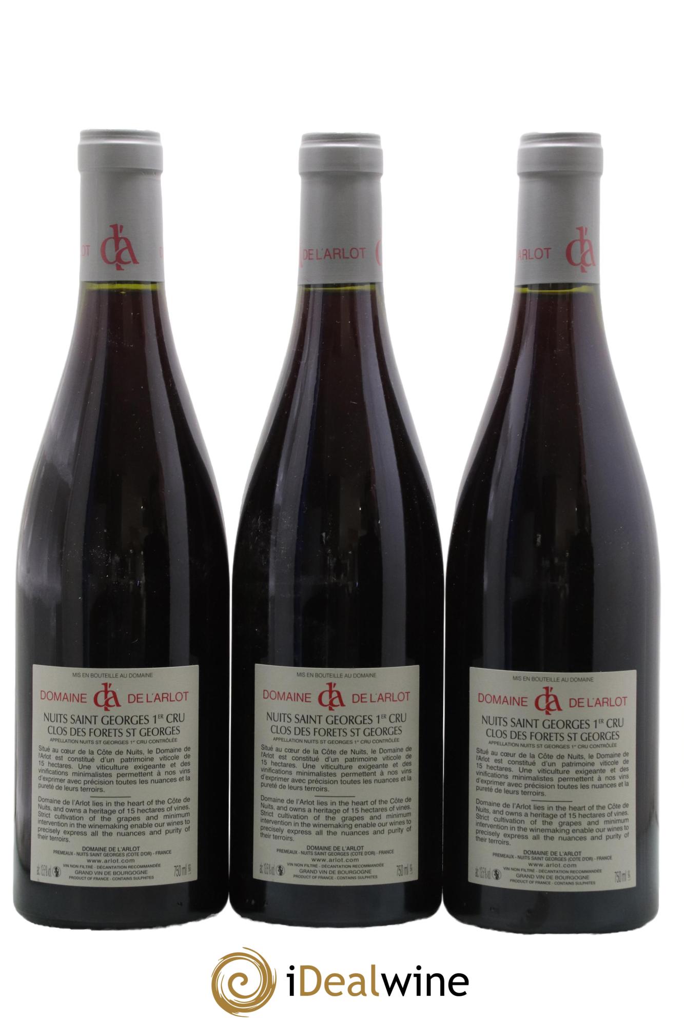 Nuits-Saint-Georges 1er Cru Clos des Forêts Saint-Georges Domaine de l'Arlot 2010 - Lot de 3 bouteilles - 1