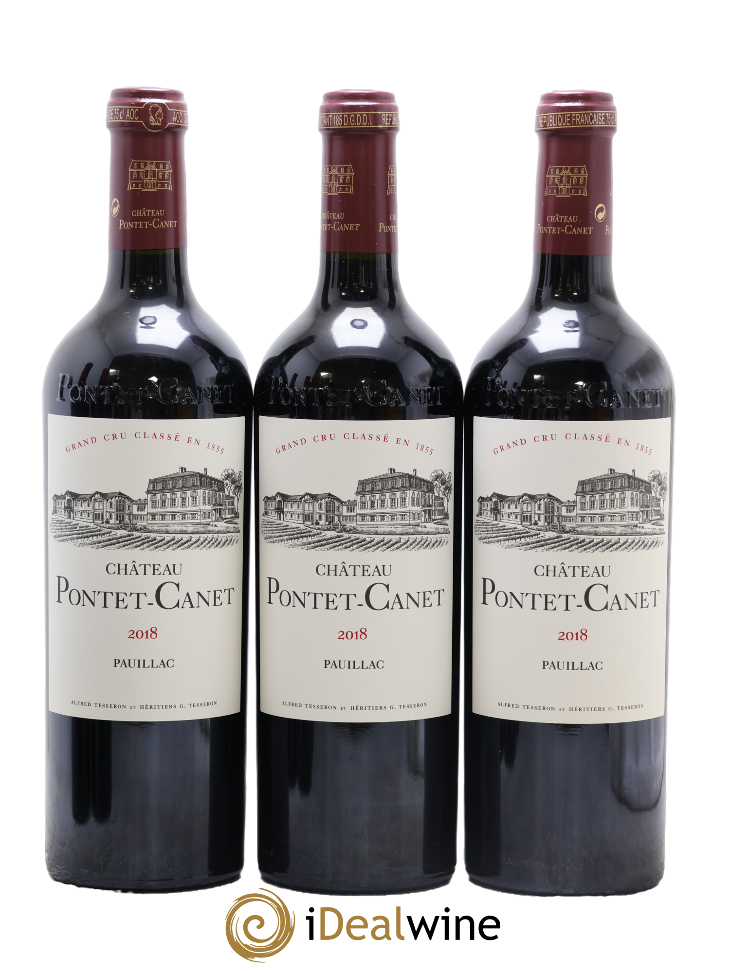 Château Pontet Canet 5ème Grand Cru Classé 2018 - Lotto di 3 bottiglie - 0