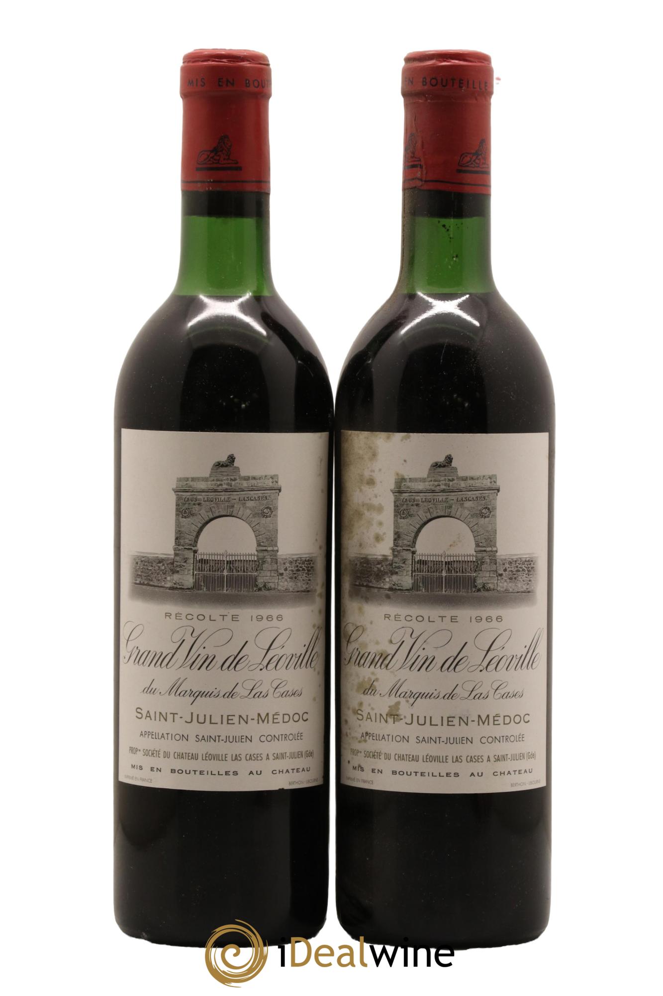 Château Léoville Las Cases 2ème Grand Cru Classé 1966 - Lot de 2 bouteilles - 0