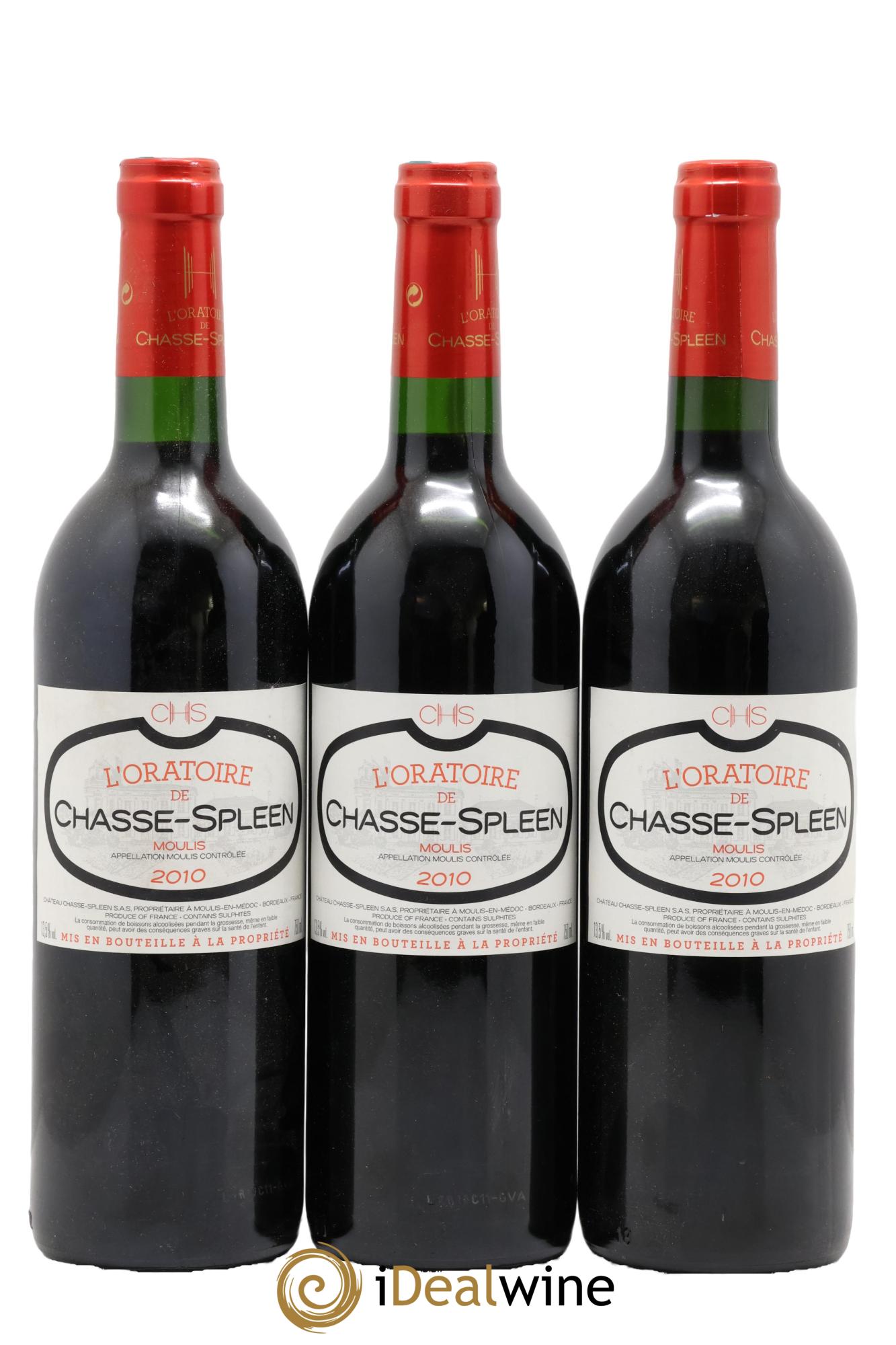 Oratoire de Chasse Spleen Second Vin 2010 - Lotto di 3 bottiglie - 0