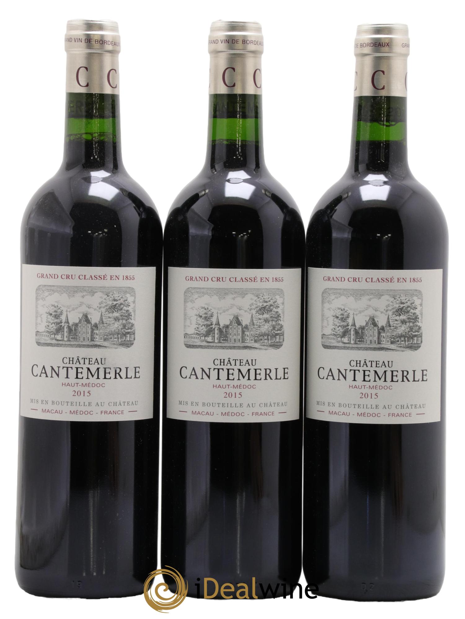 Château Cantemerle 5ème Grand Cru Classé 2015 - Lotto di 3 bottiglie - 0