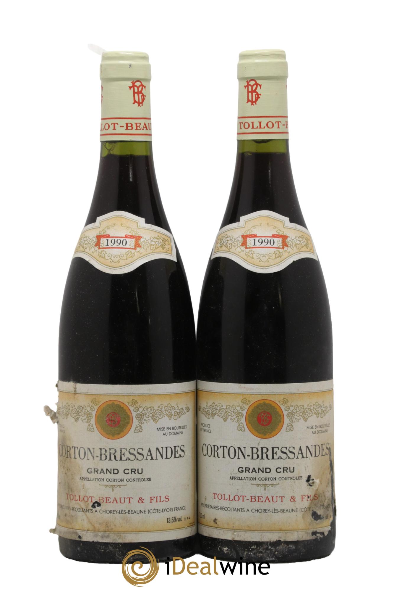 Corton-Bressandes Grand Cru Tollot Beaut (Domaine) 1990 - Lotto di 2 bottiglie - 0
