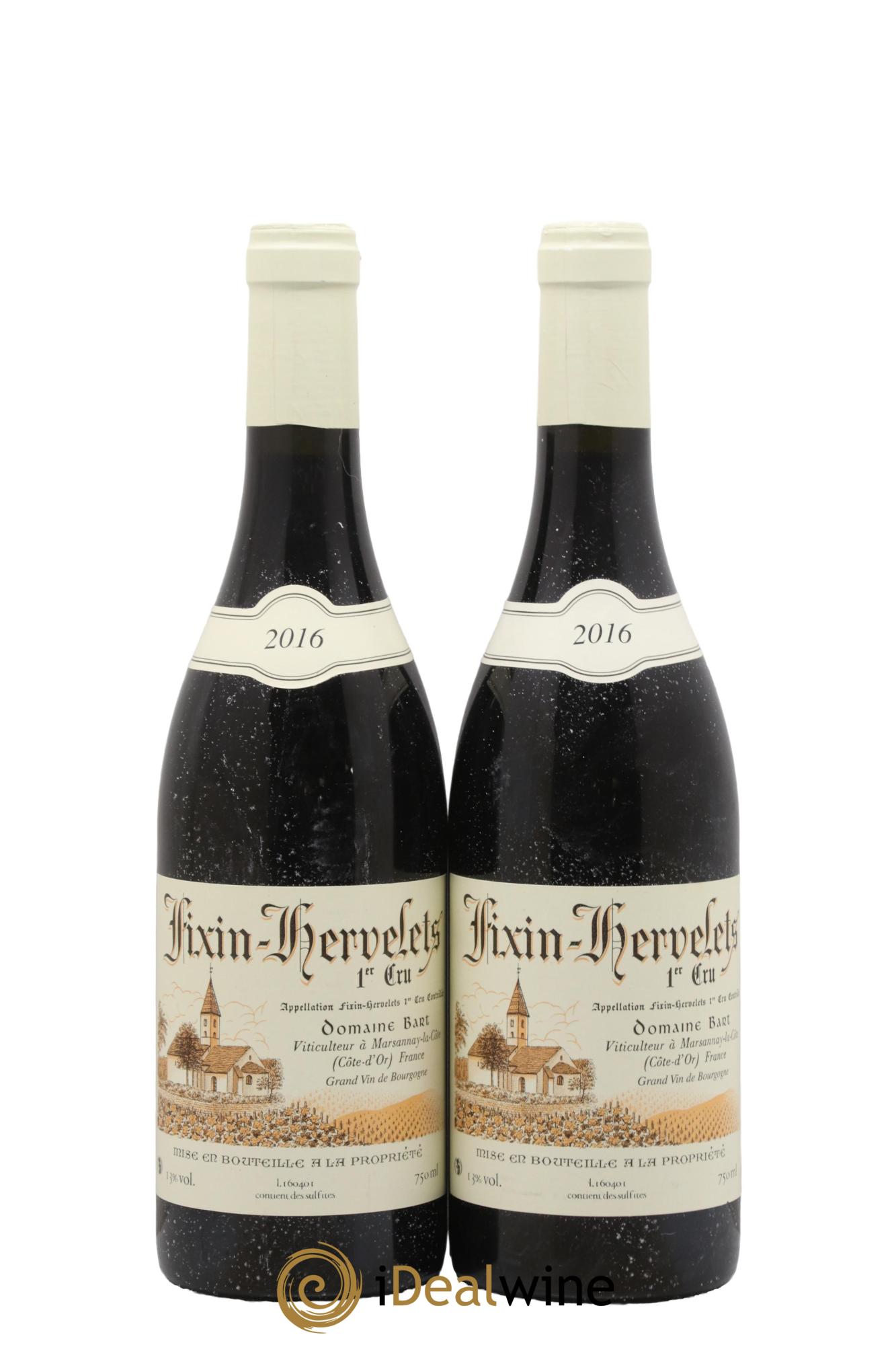 Fixin 1er Cru Hervelets Bart (Domaine) 2016 - Lot de 2 bouteilles - 0