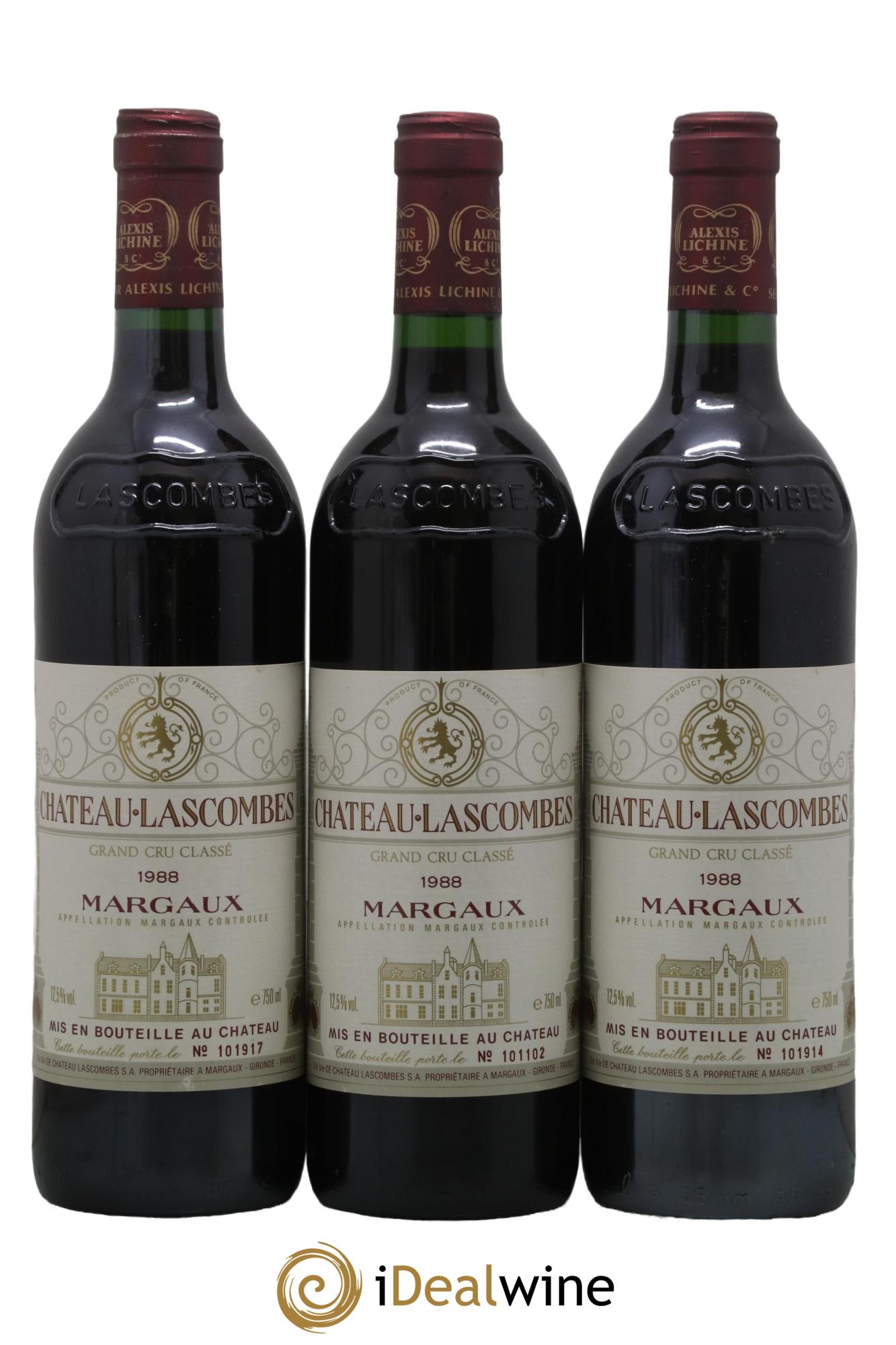 Château Lascombes 2ème Grand Cru Classé 1988 - Lot of 3 bottles - 0
