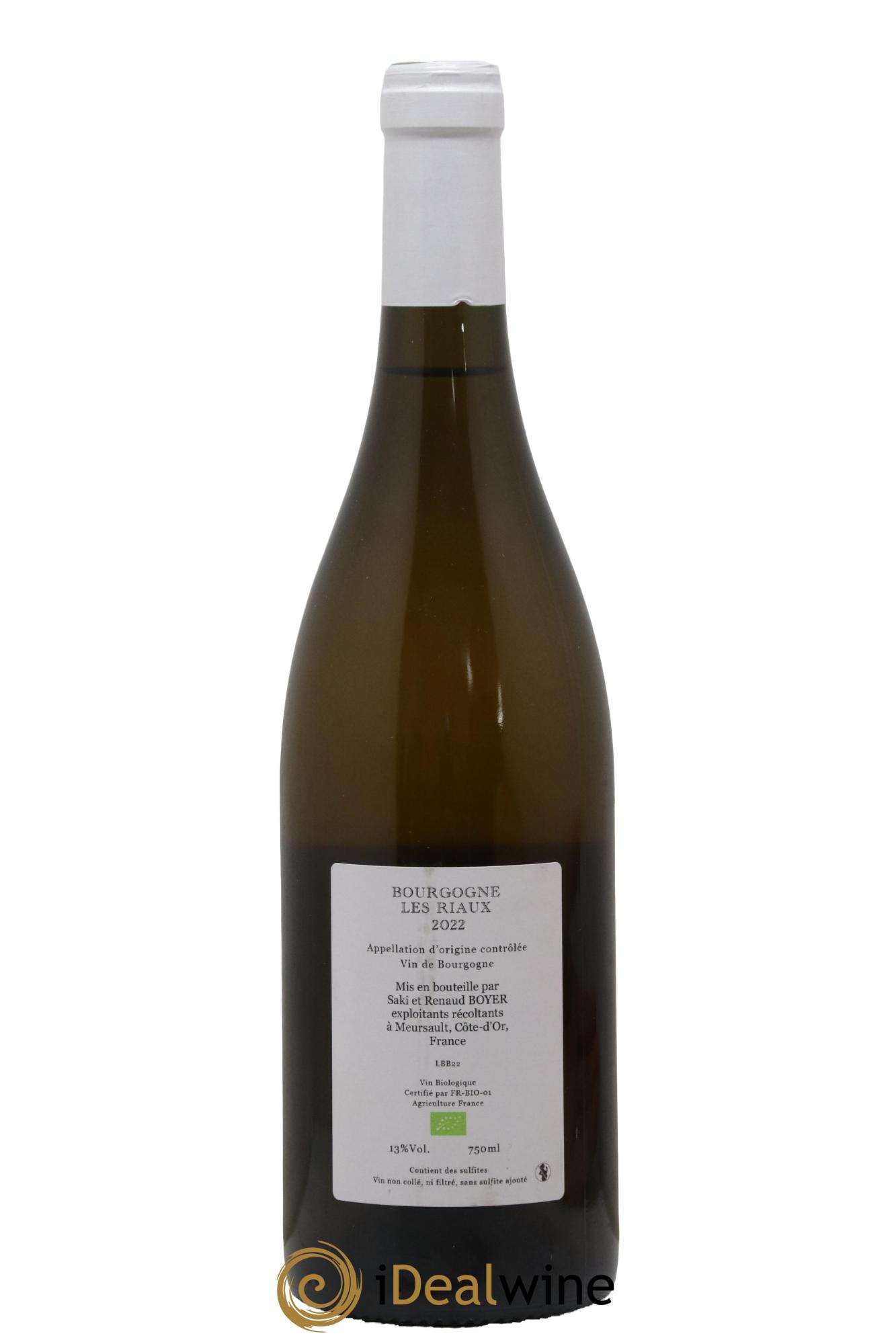 Bourgogne Les Riaux Renaud Boyer 2022 - Lot de 1 bouteille - 1