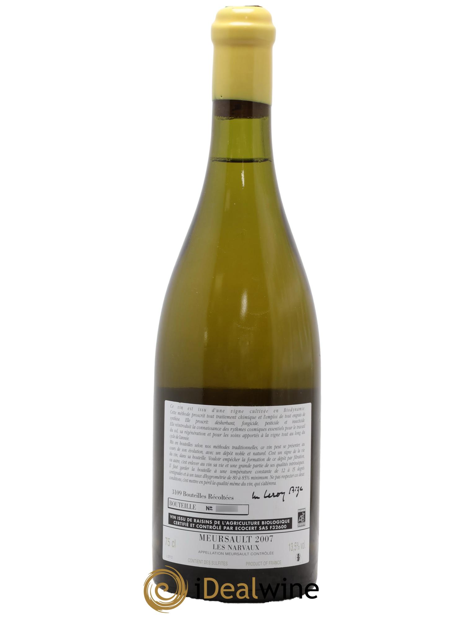 Meursault Les Narvaux d'Auvenay (Domaine) 2007 - Lot of 1 bottle - 1