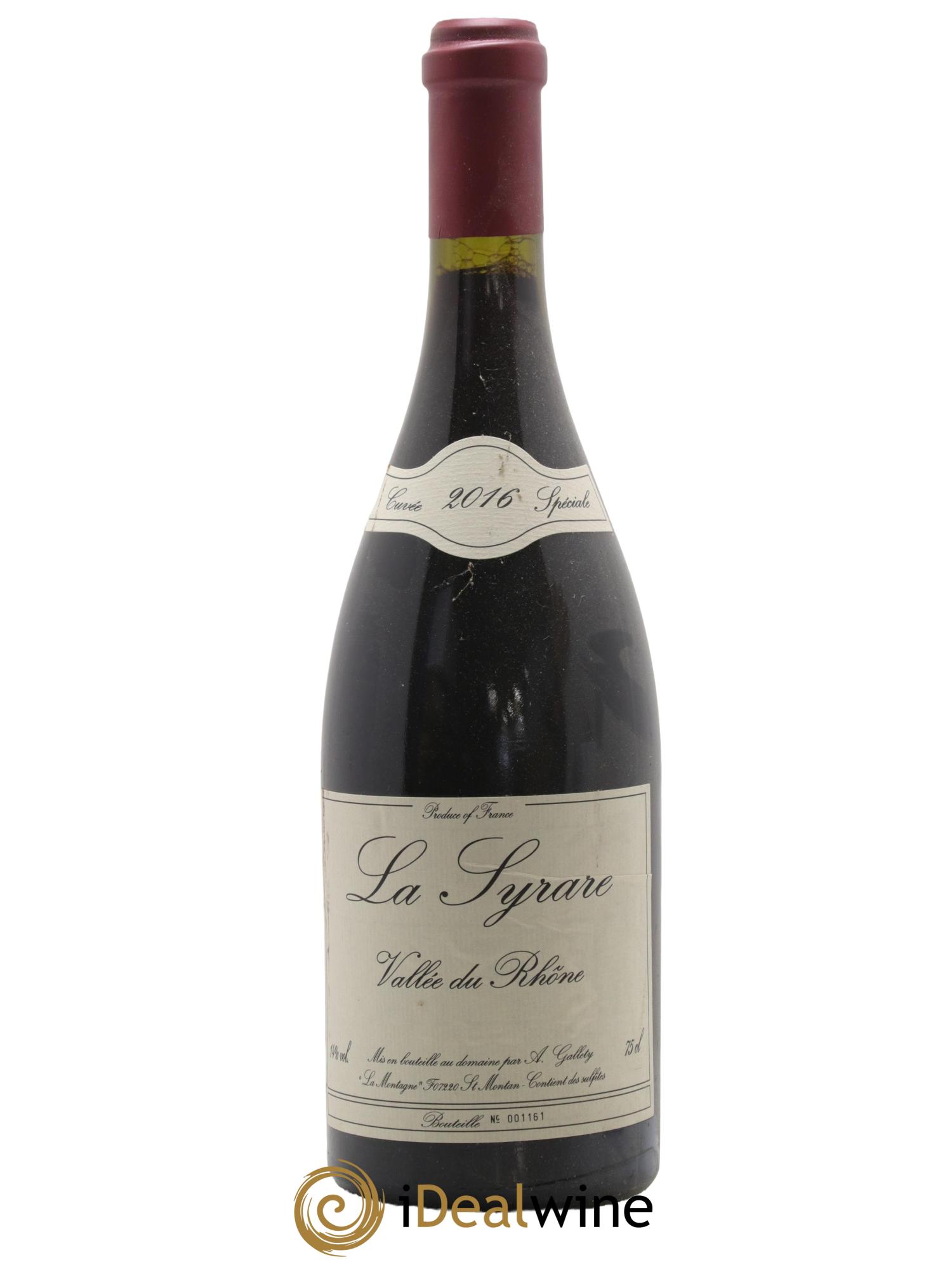 Côtes du Vivarais La Syrare Gallety (Domaine) 2016 - Lot de 1 bouteille - 0