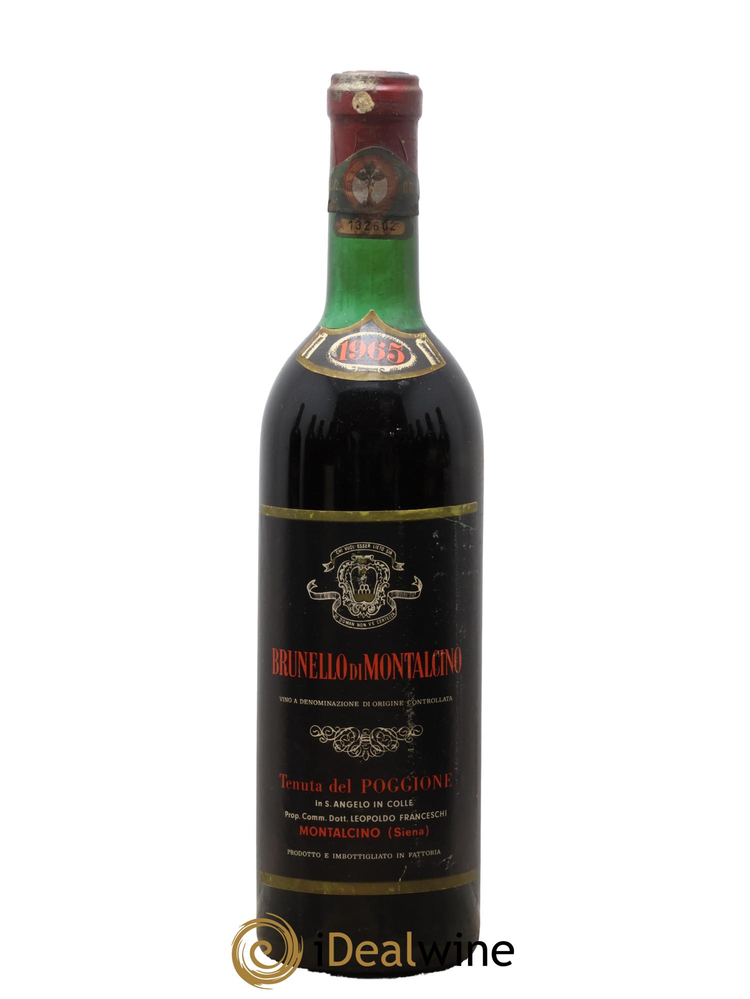Brunello di Montalcino DOCG Il Poggione Lavinio Franceschi 1965 - Lotto di 1 bottiglia - 0