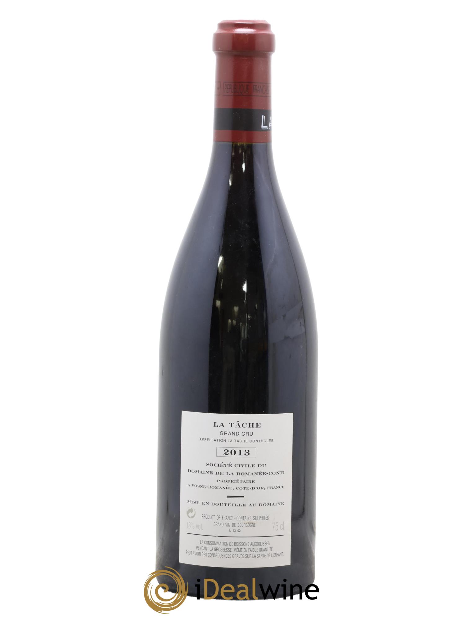 La Tâche Grand Cru Domaine de la Romanée-Conti 2013 - Lote de 1 botella - 1