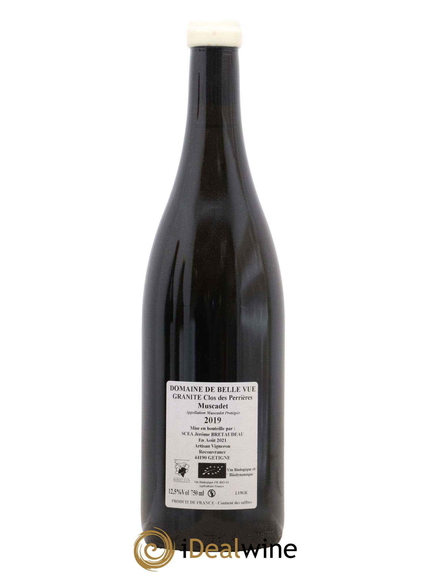 Muscadet-Sèvre-et-Maine Granite Clos des Perrières Jérôme Bretaudeau - Domaine de Bellevue 2019 - Lot de 1 bouteille - 1